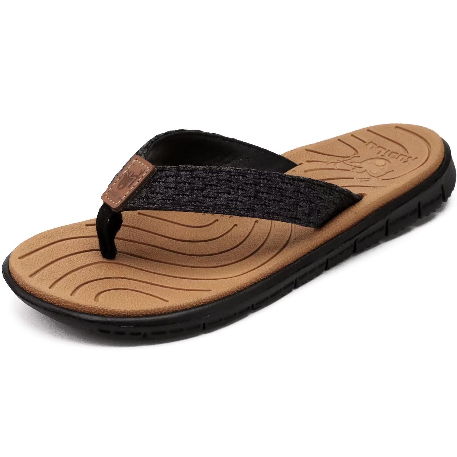 KuaiLu Womens Casual Flip Flops with Comfortable Arch Support Yoga Mat Summer Beach Walking Thong Cushion Sandals Lightweight Flats Non-Slip Shoes Indoor Outdoor