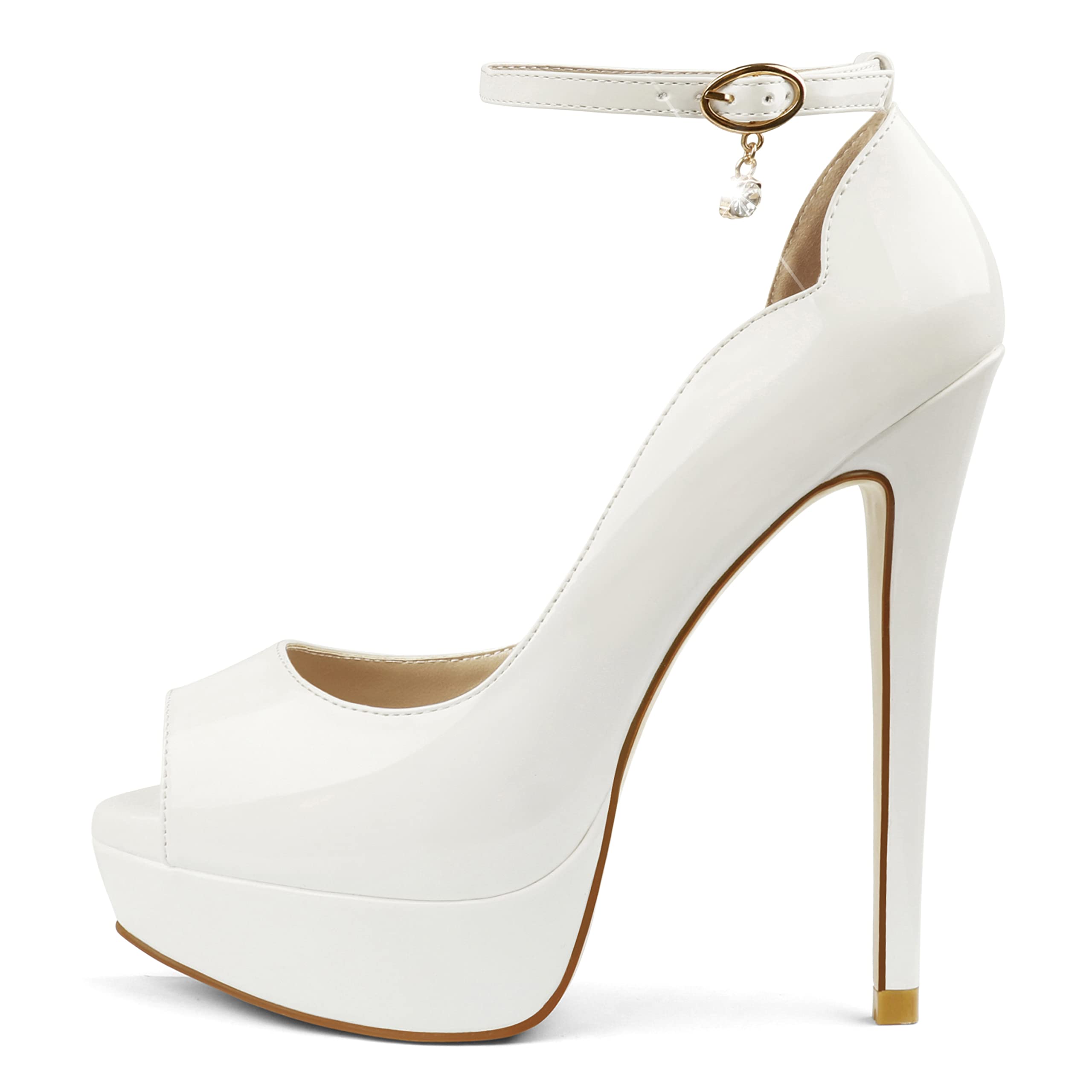MERUMOTE Women's Peep-Toe Platform Stiletto Pumps