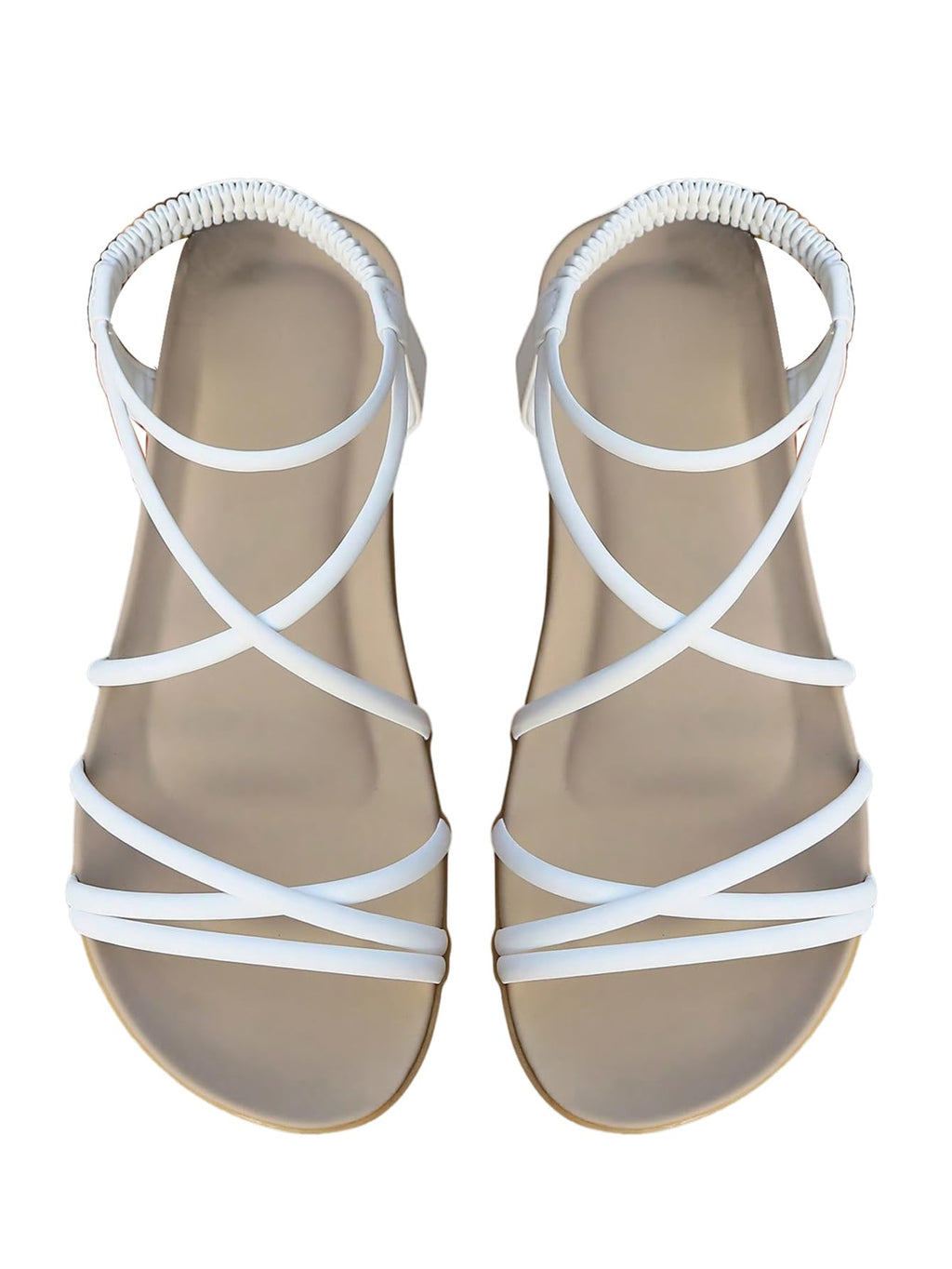 GORGLITTER Women's Strappy Flat Sandals Dressy Open Toe Ankle Strap Summer Beach Thong Slides Vacation Shoes