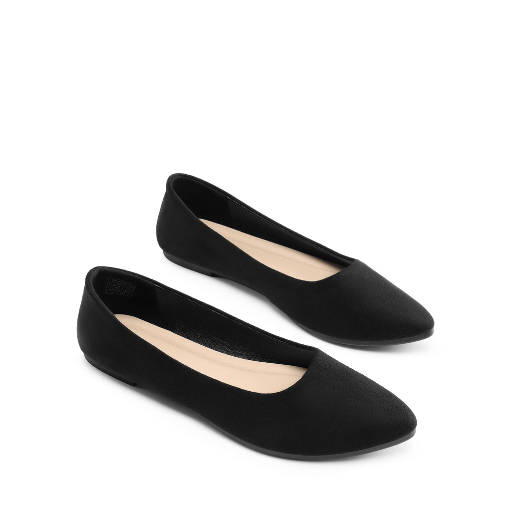 DREAM PAIRS Women's Pointed Toe Flats Comfortable Flexible Cushioned Slip On Business Work Office Casual Suede Ballet Flats Dress Shoes