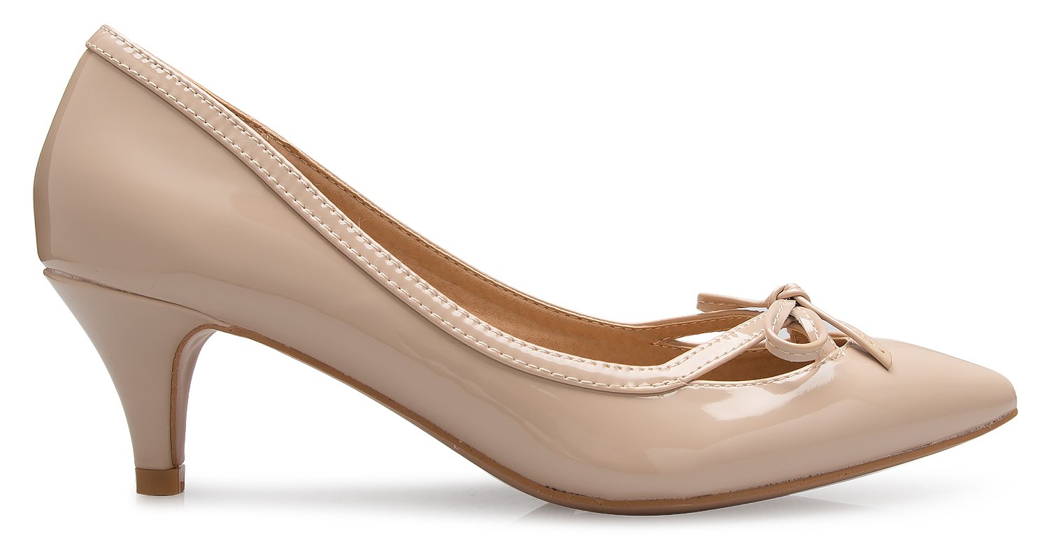 Olivia K Women's D'Orsay Bow Kitten-Heel Pumps