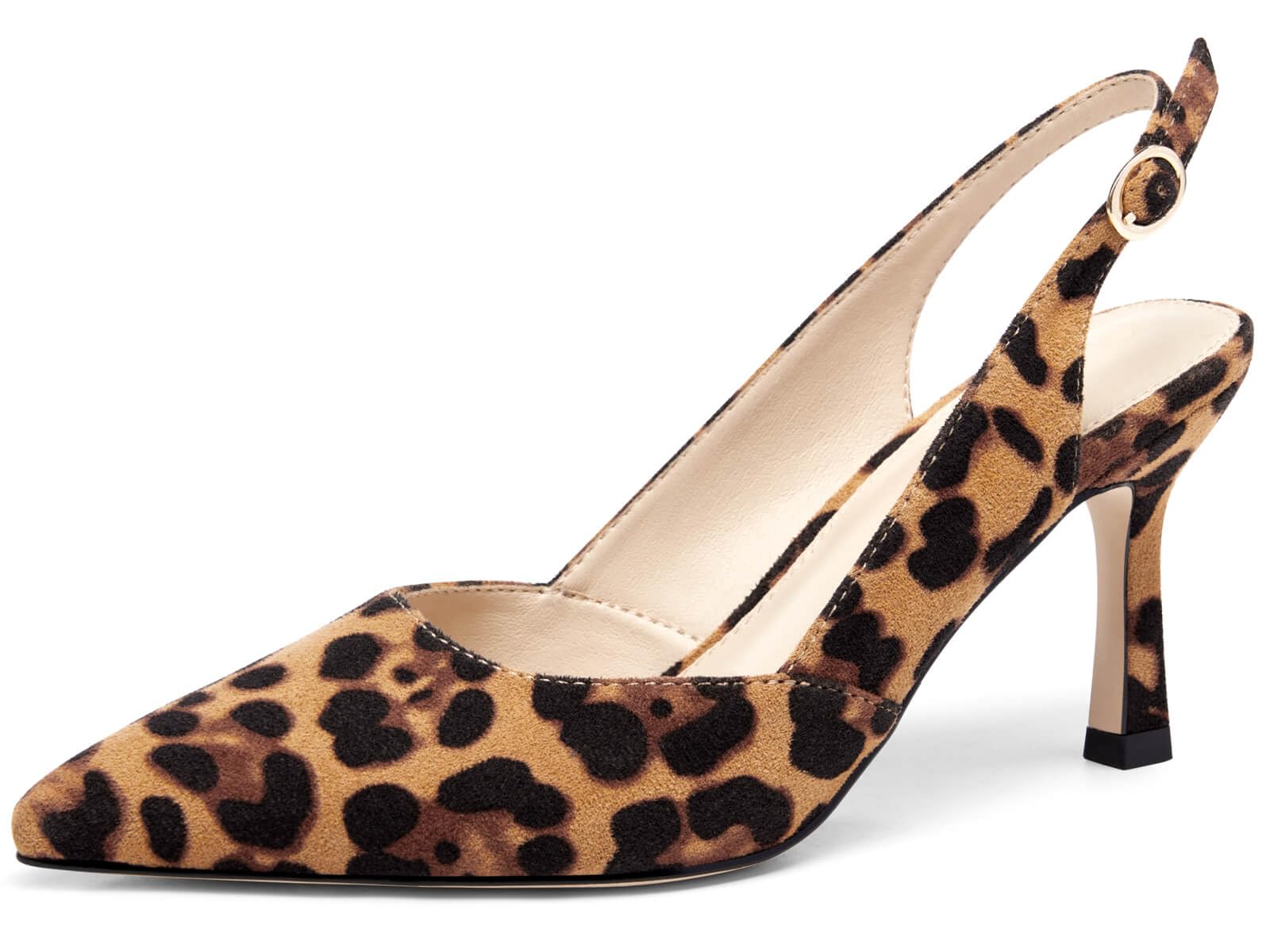 Rilista Women's Pointed-Toe Slingback Kitten-Heel Pumps