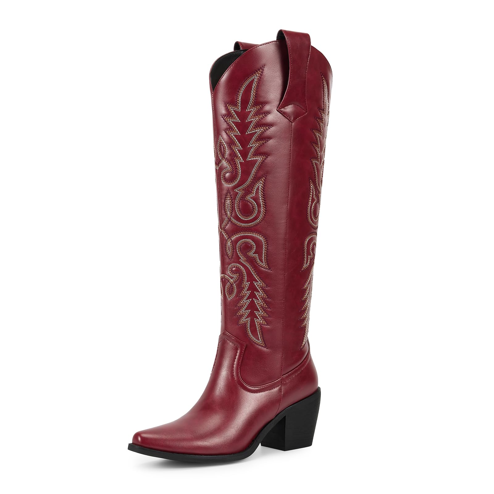 WETKISS Women's Pointed-Toe Western Cowboy Boots