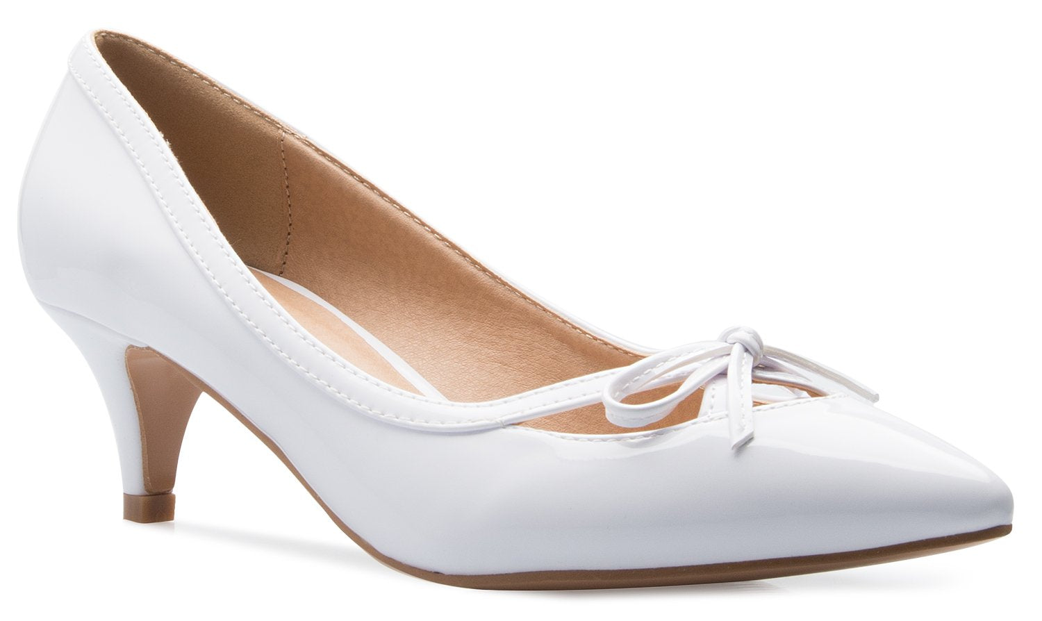 Olivia K Women's D'Orsay Bow Kitten-Heel Pumps