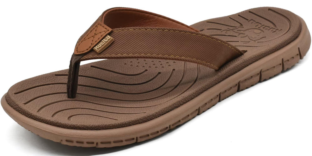 KuaiLu Womens Casual Flip Flops with Comfortable Arch Support Yoga Mat Summer Beach Walking Thong Cushion Sandals Lightweight Flats Non-Slip Shoes Indoor Outdoor