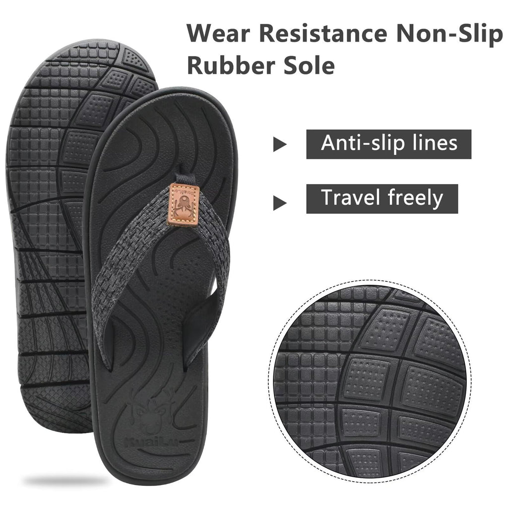KuaiLu Womens Casual Flip Flops with Comfortable Arch Support Yoga Mat Summer Beach Walking Thong Cushion Sandals Lightweight Flats Non-Slip Shoes Indoor Outdoor
