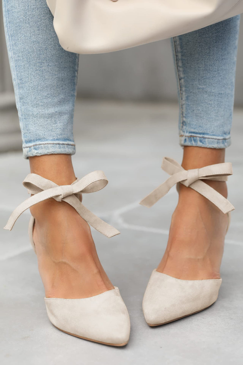 Women's Pointed-Toe High-Heel Pumps with Ankle Ties