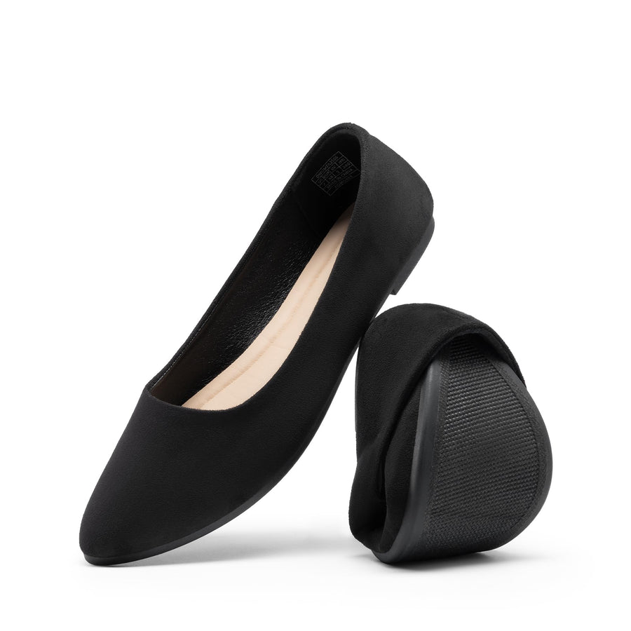 DREAM PAIRS Women's Pointed-Toe Suede Ballet Flats