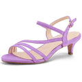IDIFU Women's Strappy Low Kitten-Heel Dress Sandals