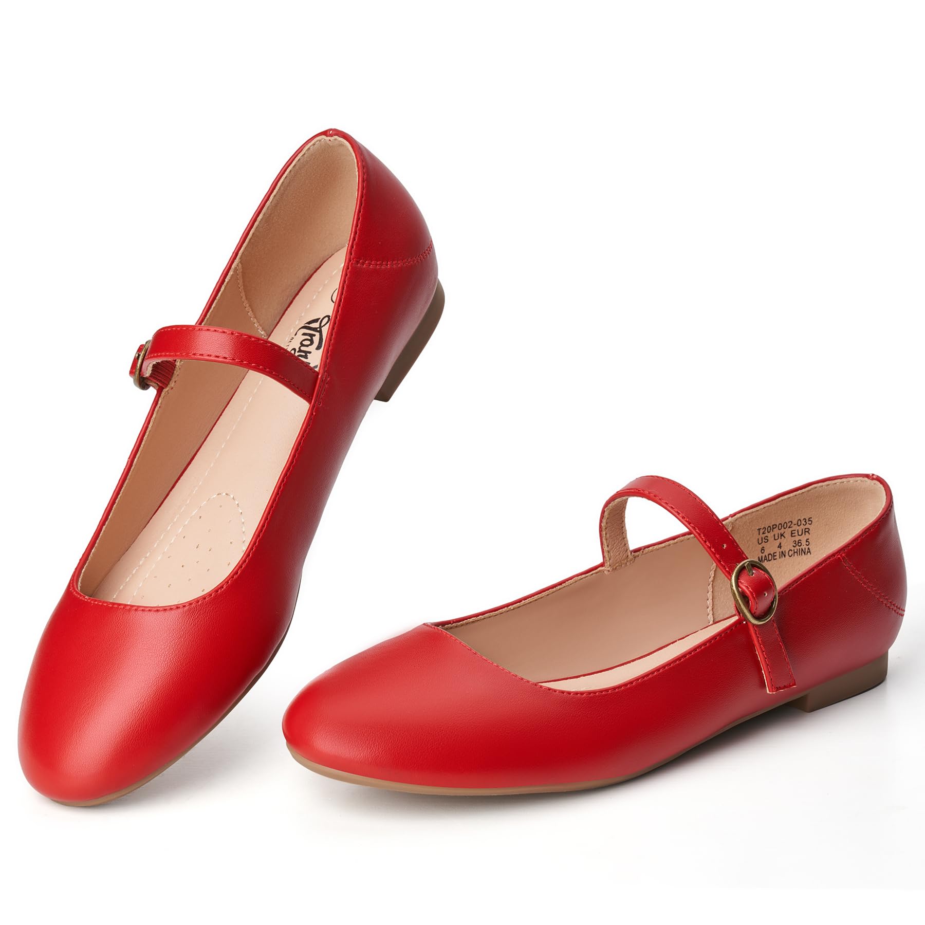 Trary Mary Jane Ballet Flats, Black Flats for Women, Ankle Strap Dressy Comfortable Flats