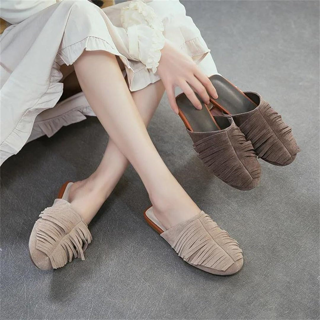 Women's Ethnic-Inspired Slip-On Flats with Retro Style
