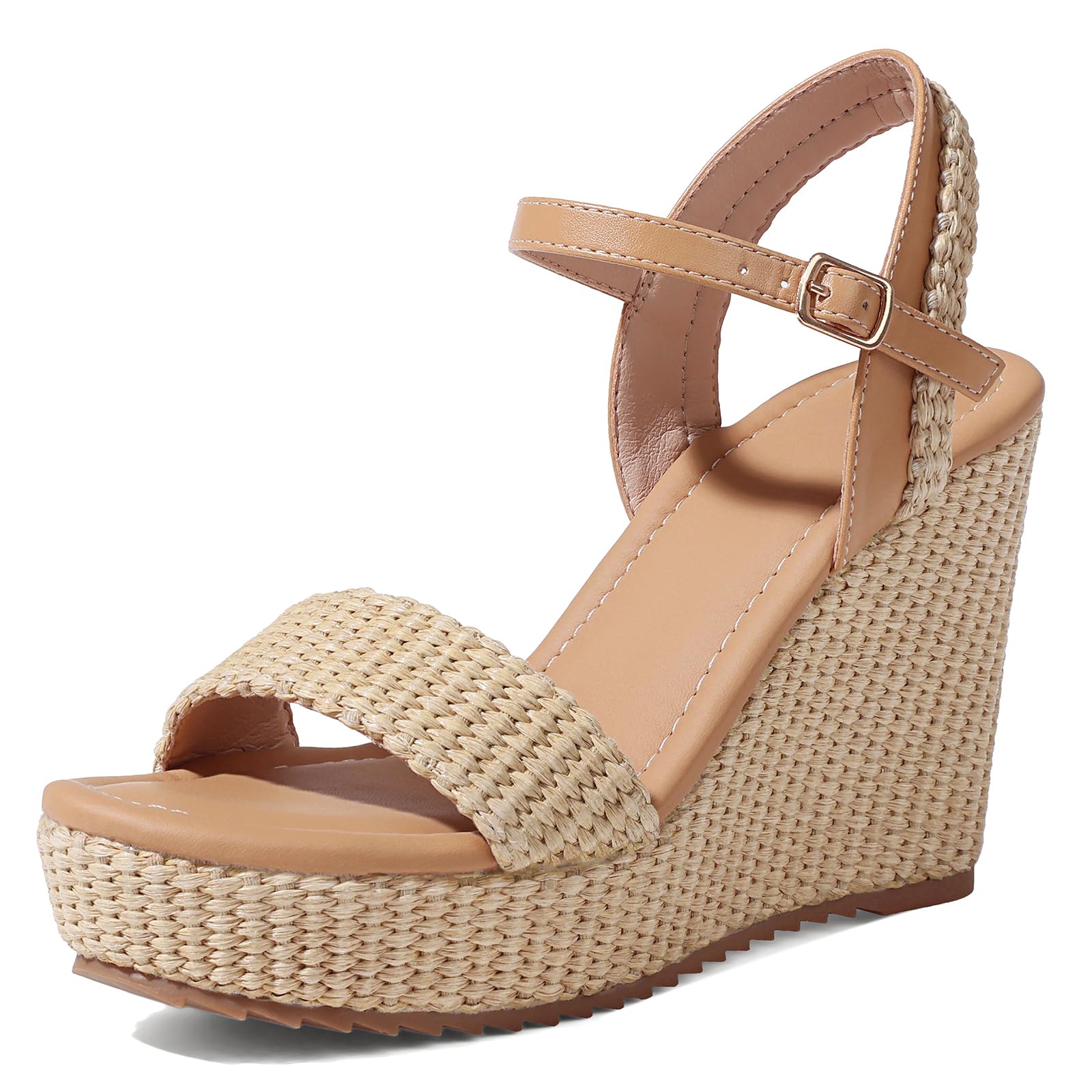 Mikarka Women's Ankle-Strap Espadrille Wedge Sandals