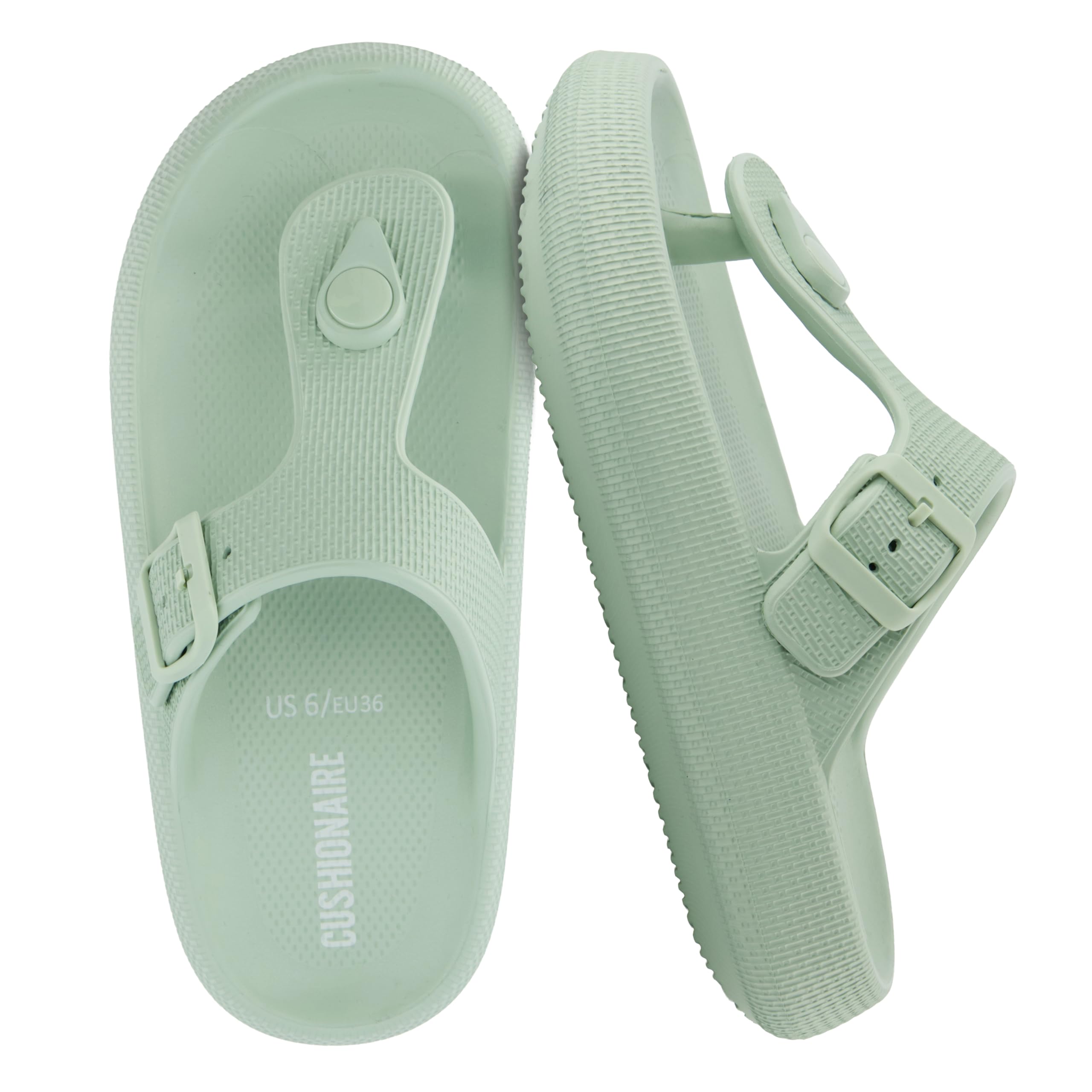 CUSHIONAIRE Women's Flo Recovery Thong Slide Sandals