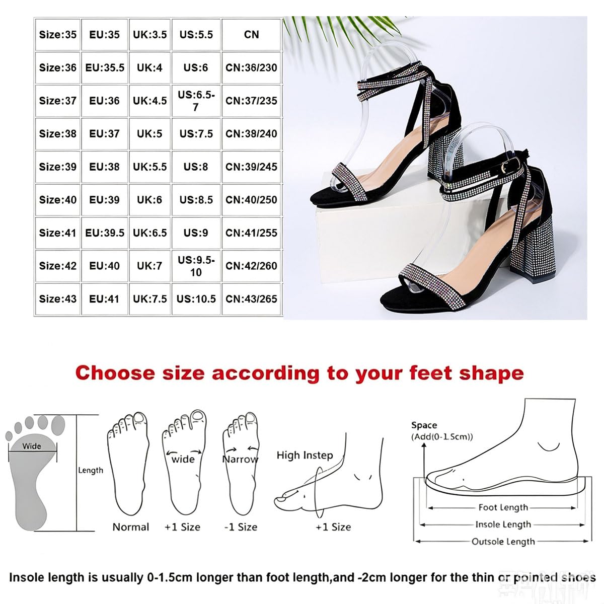 Prolychil Women's Round-Toe Chunky Block-Heel Sandals