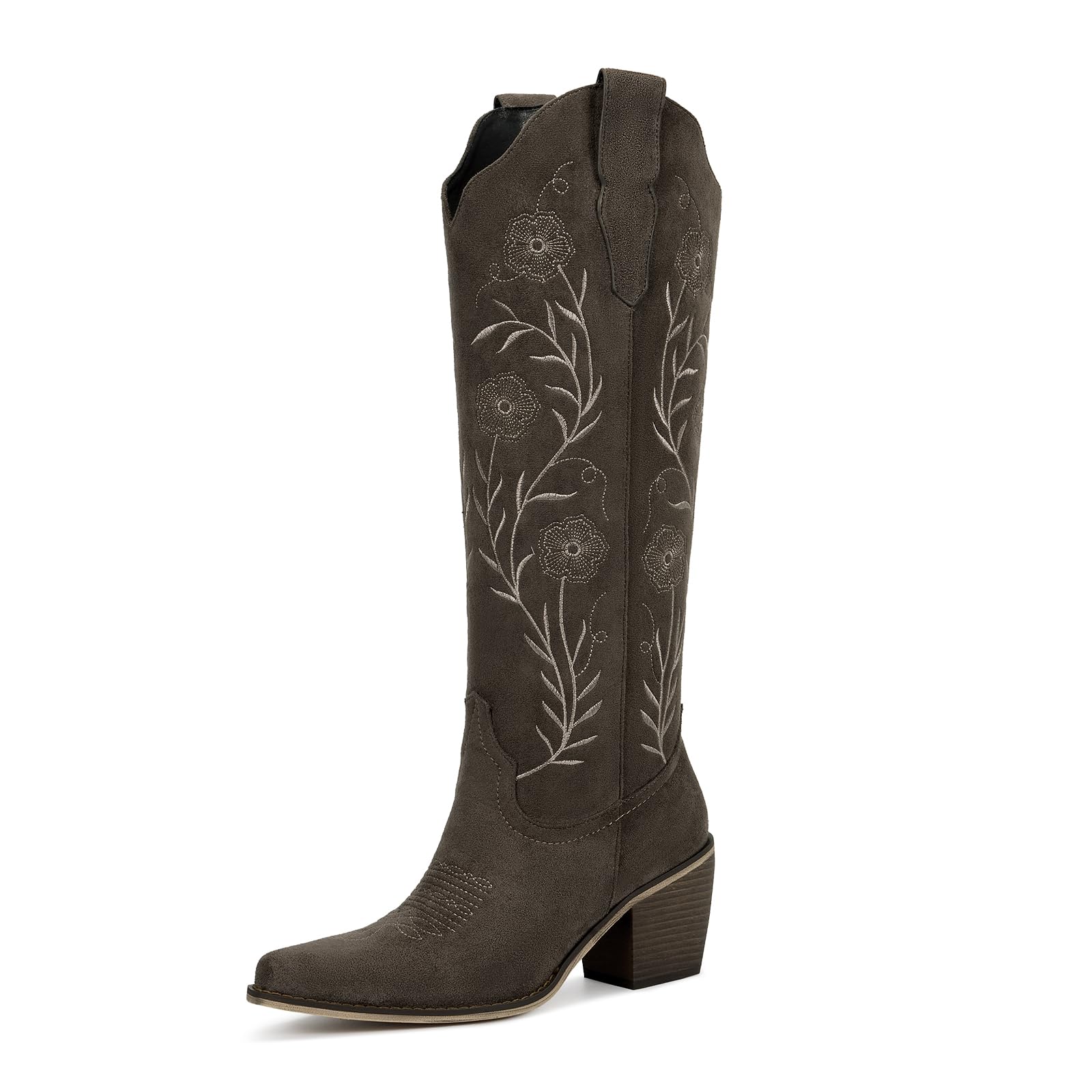WETKISS Women's Pointed-Toe Western Cowboy Boots