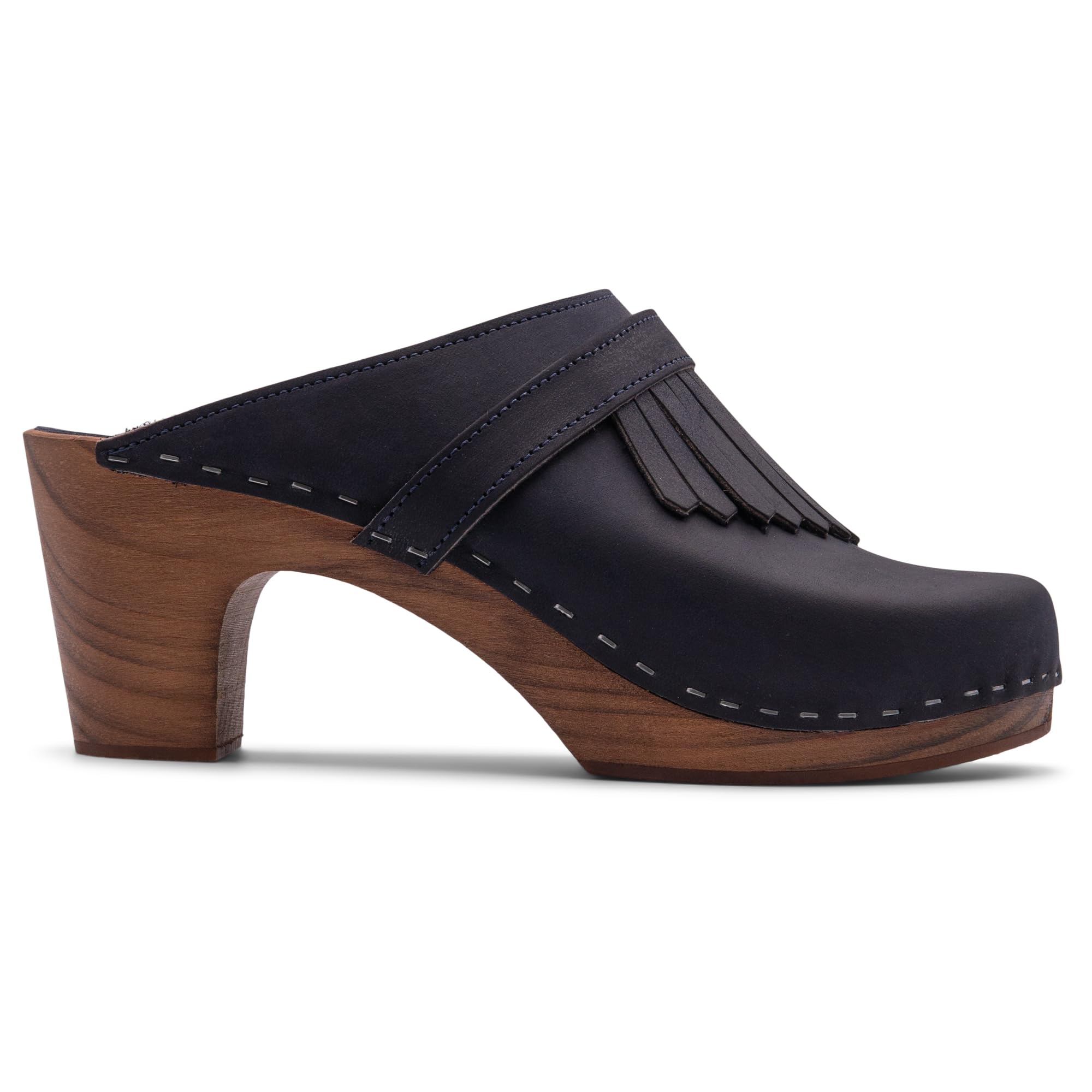 Sandgrens Women's Handmade Swedish High-Rise Mule Clogs