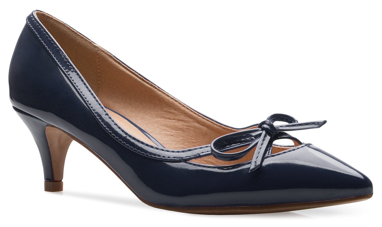 Olivia K Women's D'Orsay Bow Kitten-Heel Pumps