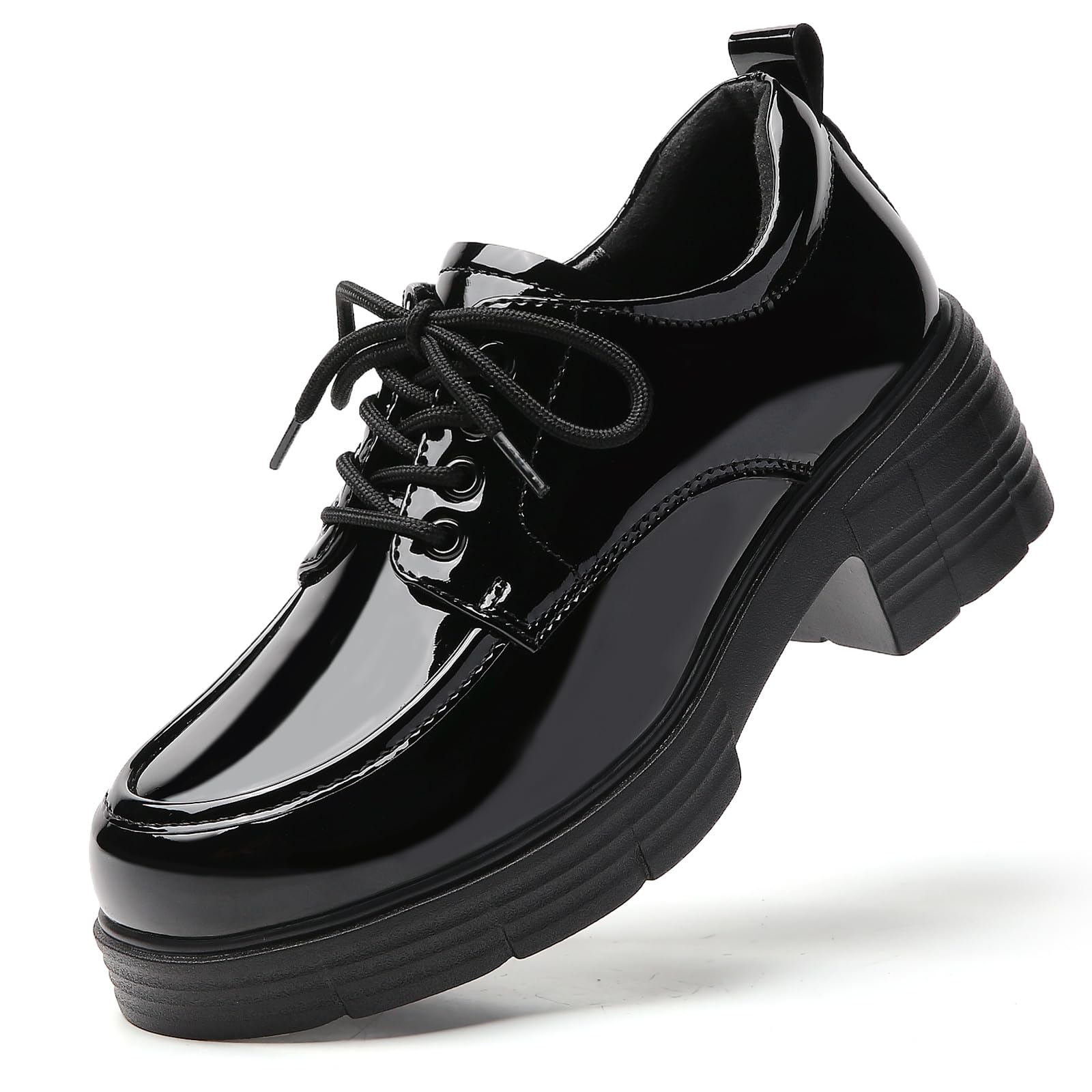 TKKAE Women's Chunky Platform Lace-Up Oxford Shoes