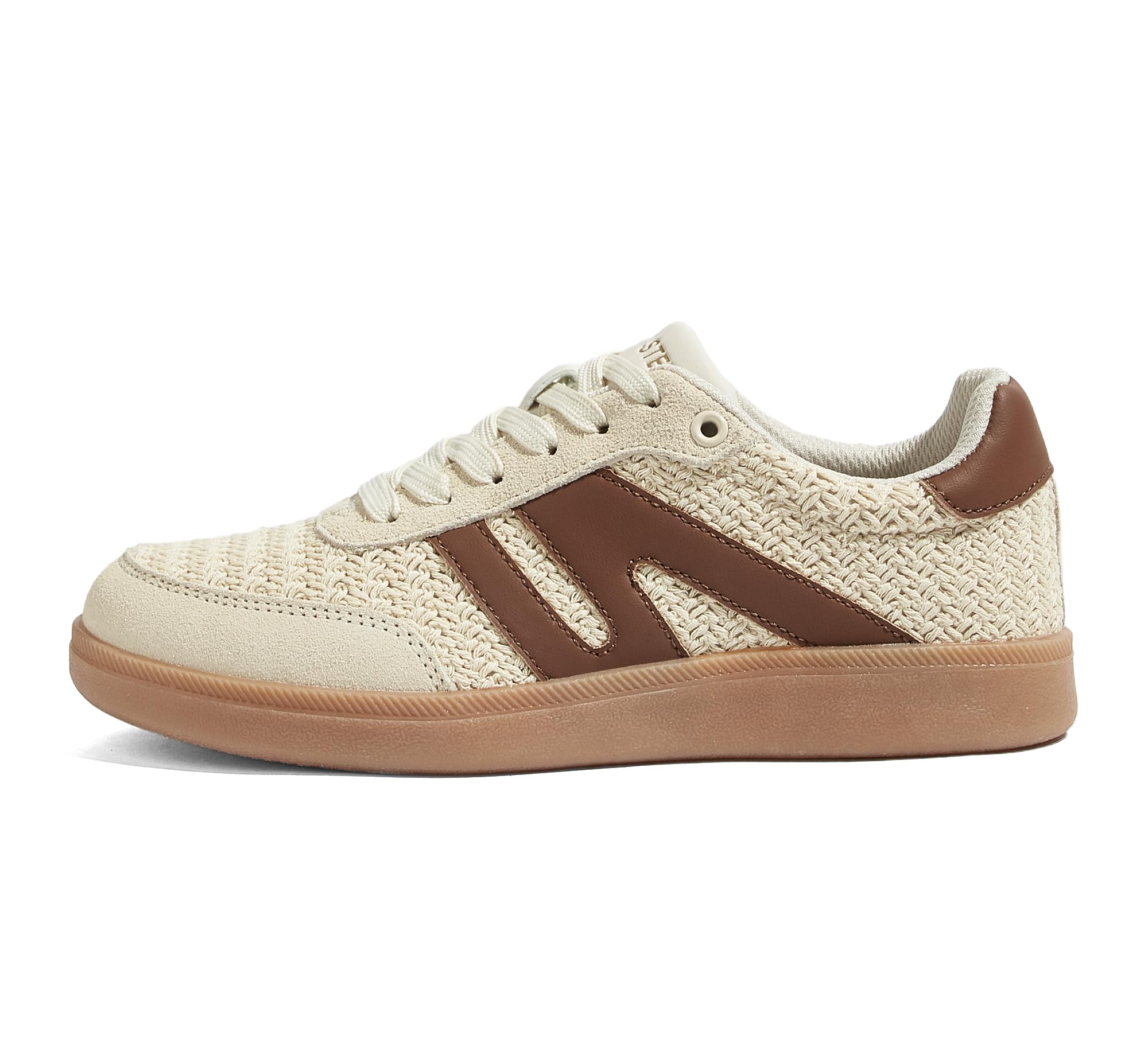 LUCKY STEP Women's Retro Leather Gum-Sole Sneakers
