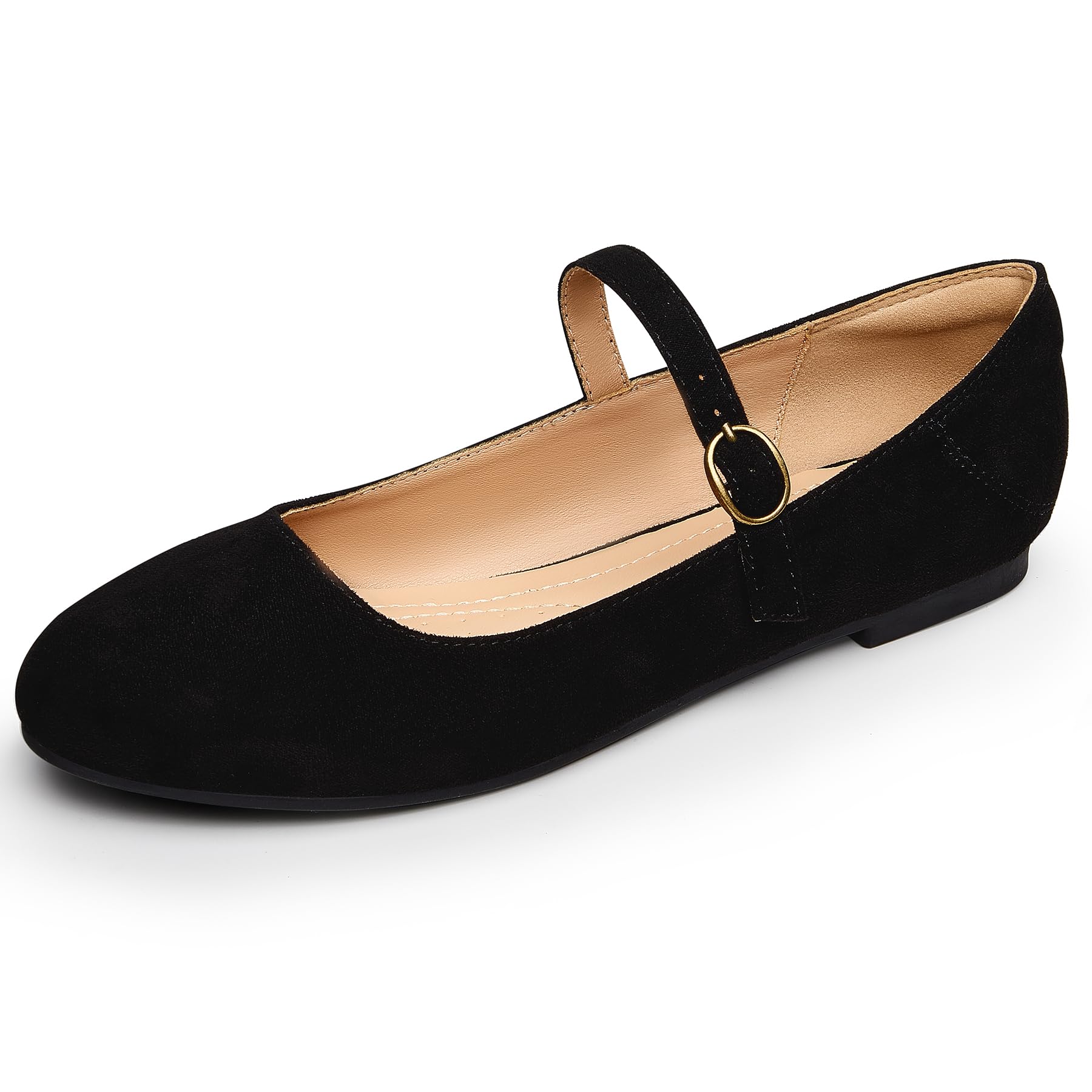 Trary Mary Jane Ballet Flats, Black Flats for Women, Ankle Strap Dressy Comfortable Flats