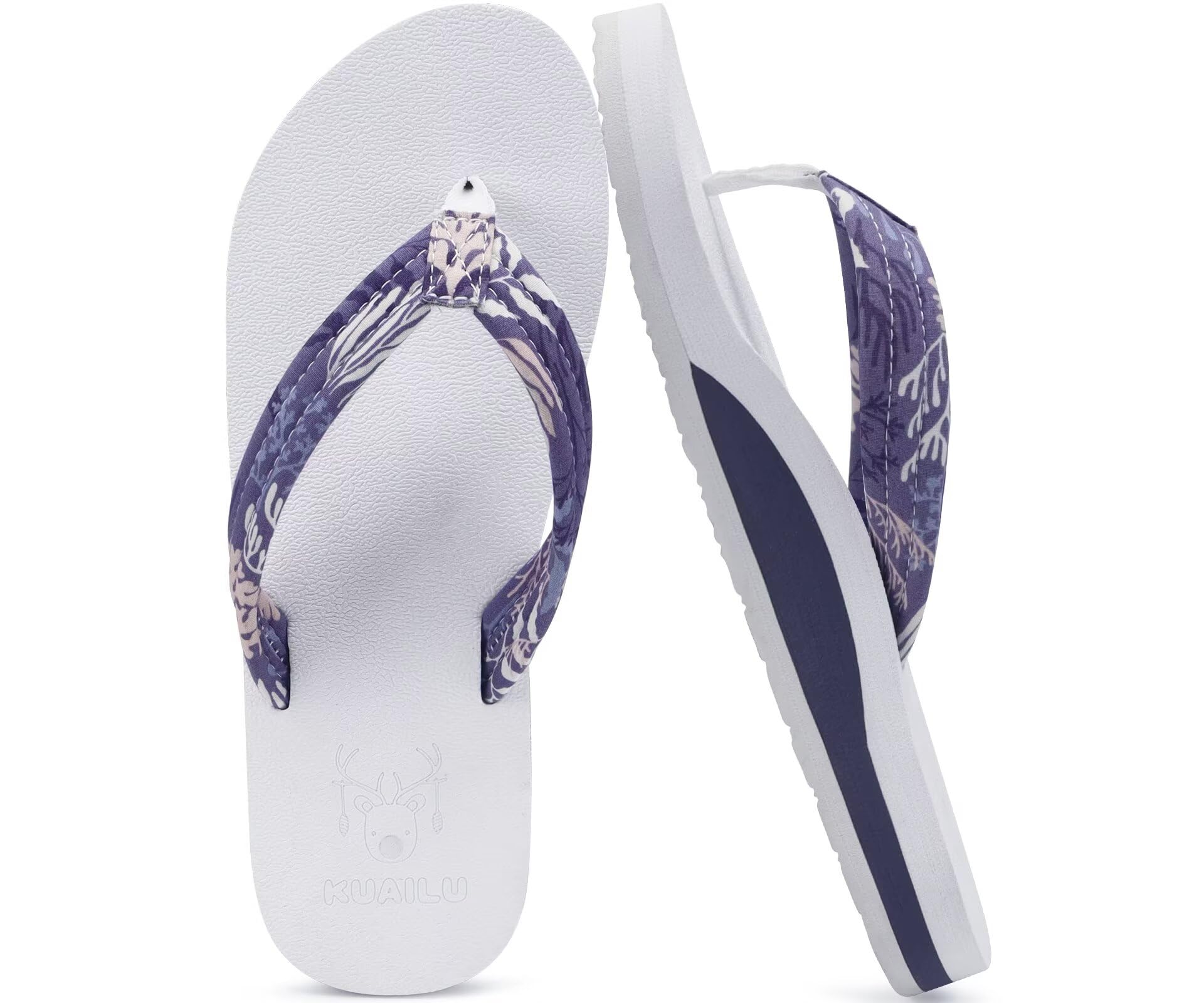 KuaiLu Women's Lightweight Arch-Support Thong Sandals