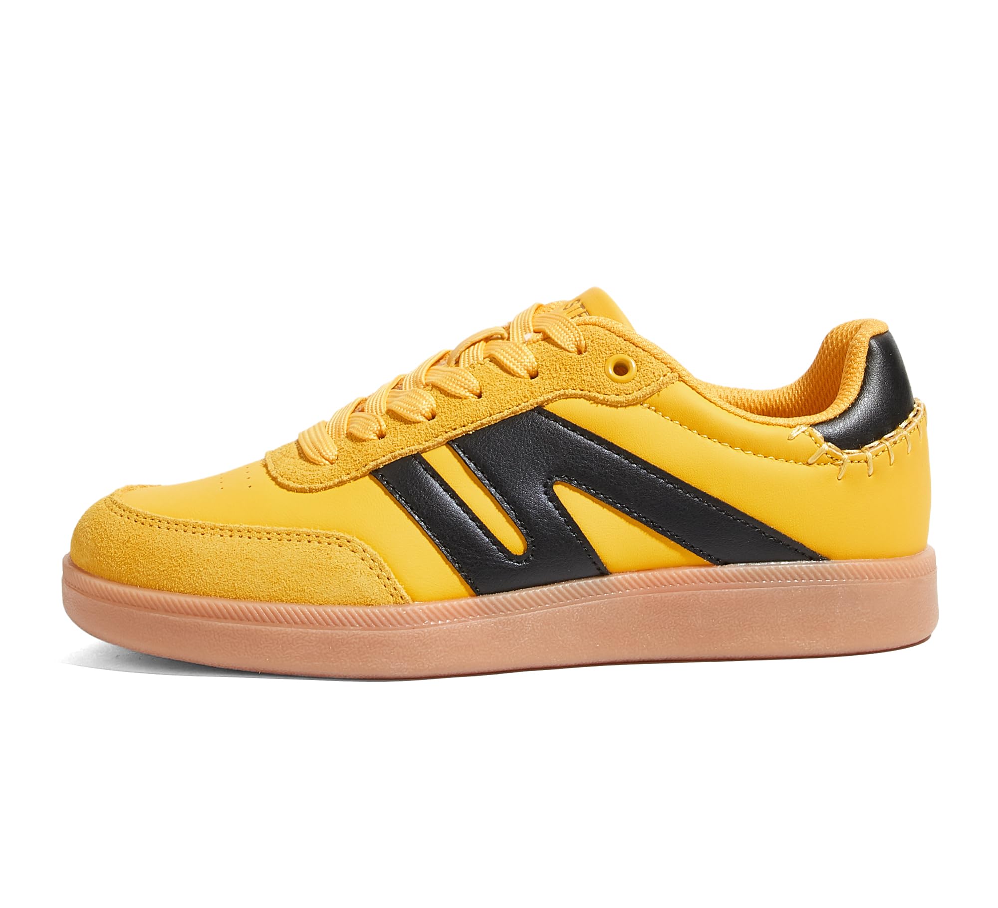 LUCKY STEP Women's Retro Leather Gum-Sole Sneakers