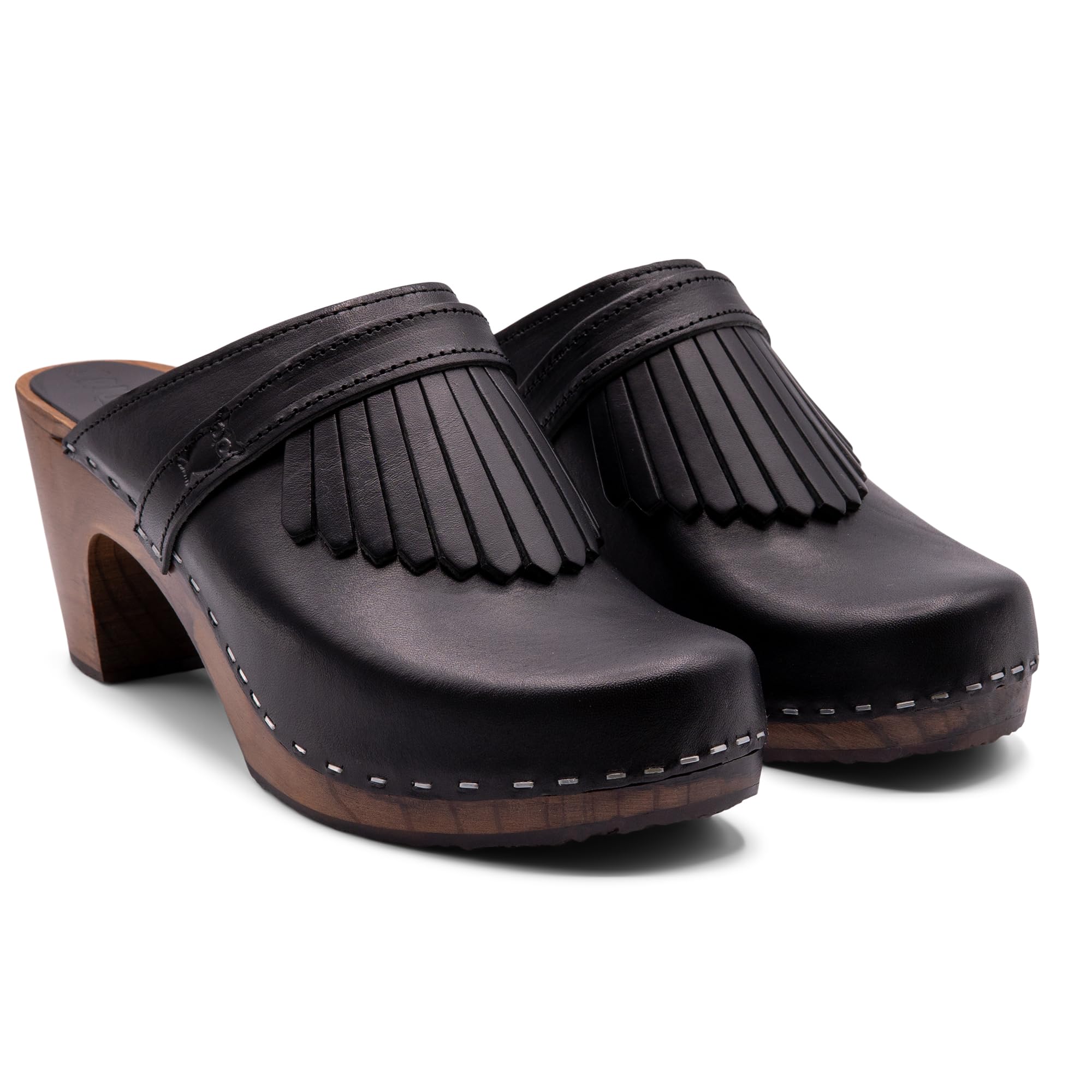 Sandgrens Women's Handmade Swedish High-Rise Mule Clogs