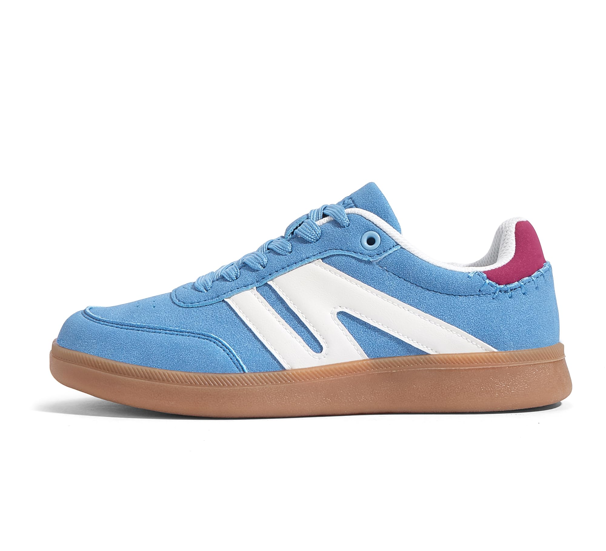 LUCKY STEP Women's Retro Leather Gum-Sole Sneakers