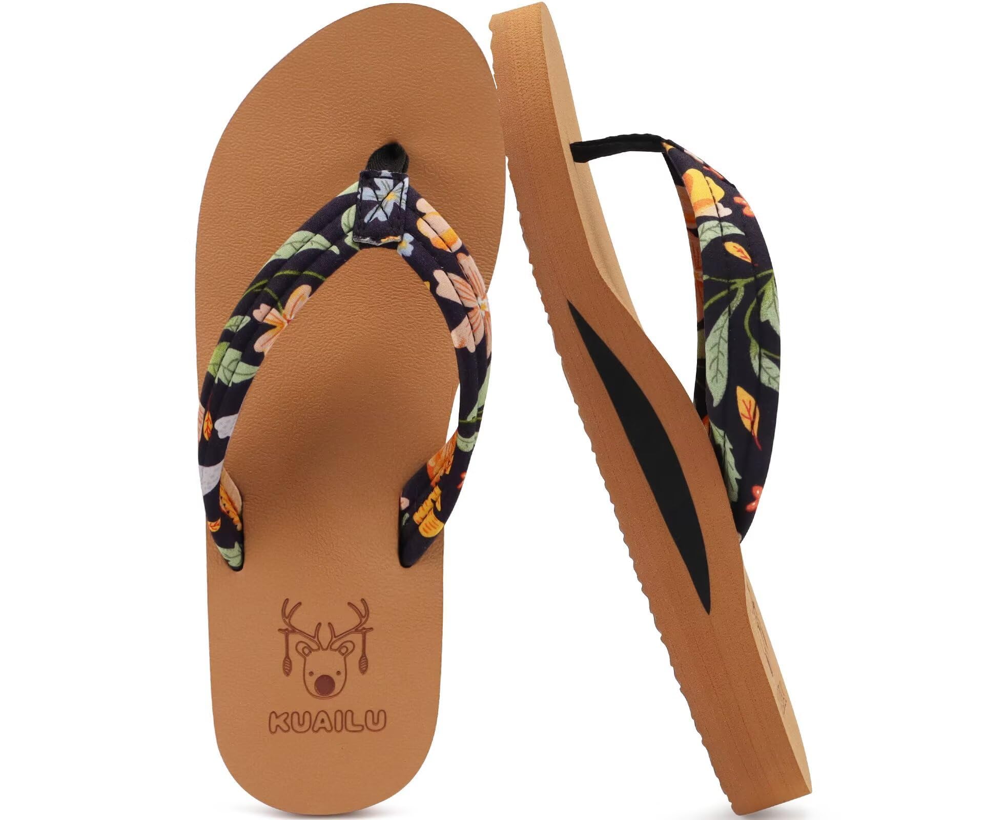 KuaiLu Women's Lightweight Arch-Support Thong Sandals