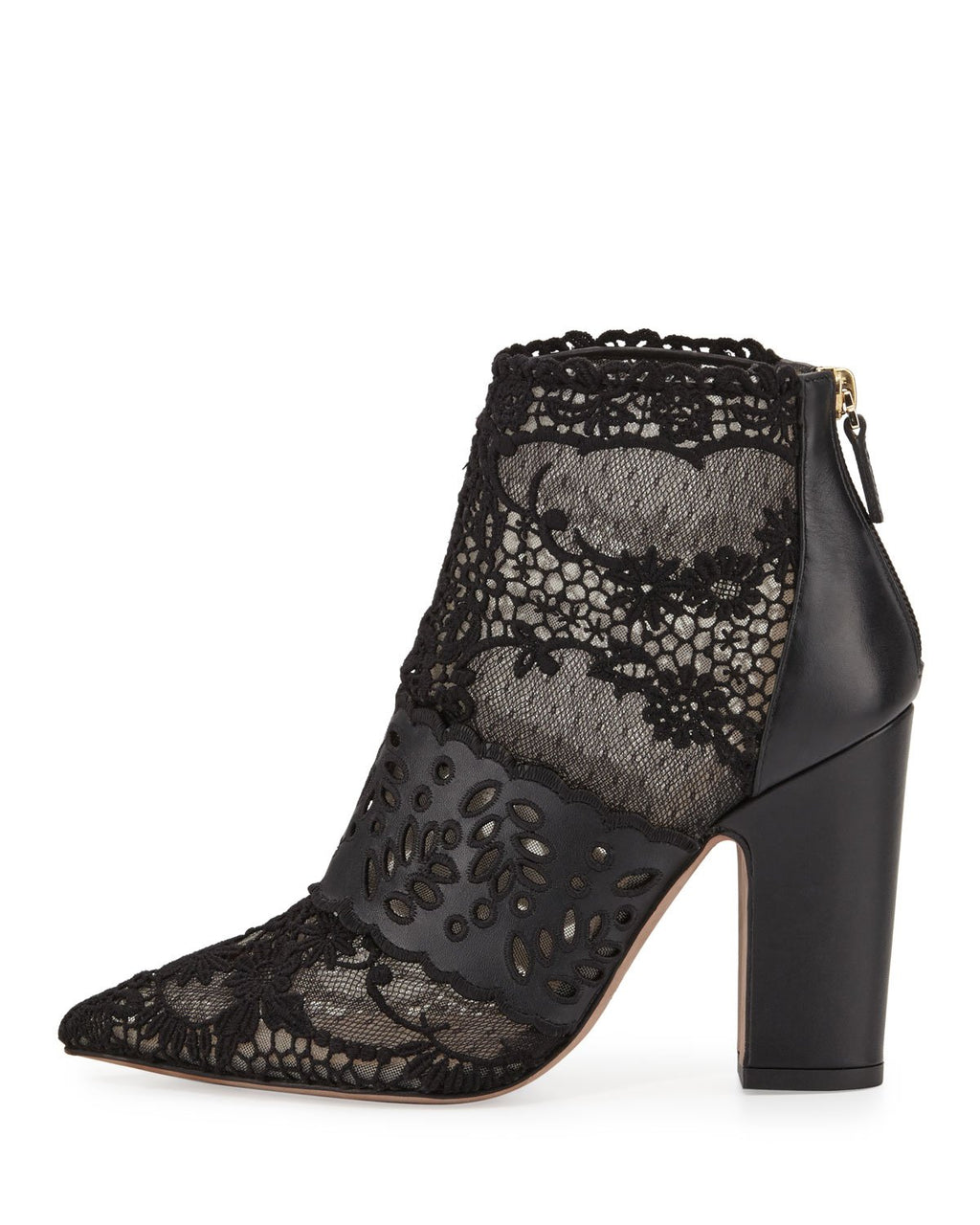 Valentino Garavani Women's Fusion Lace Pointed-Toe Booties