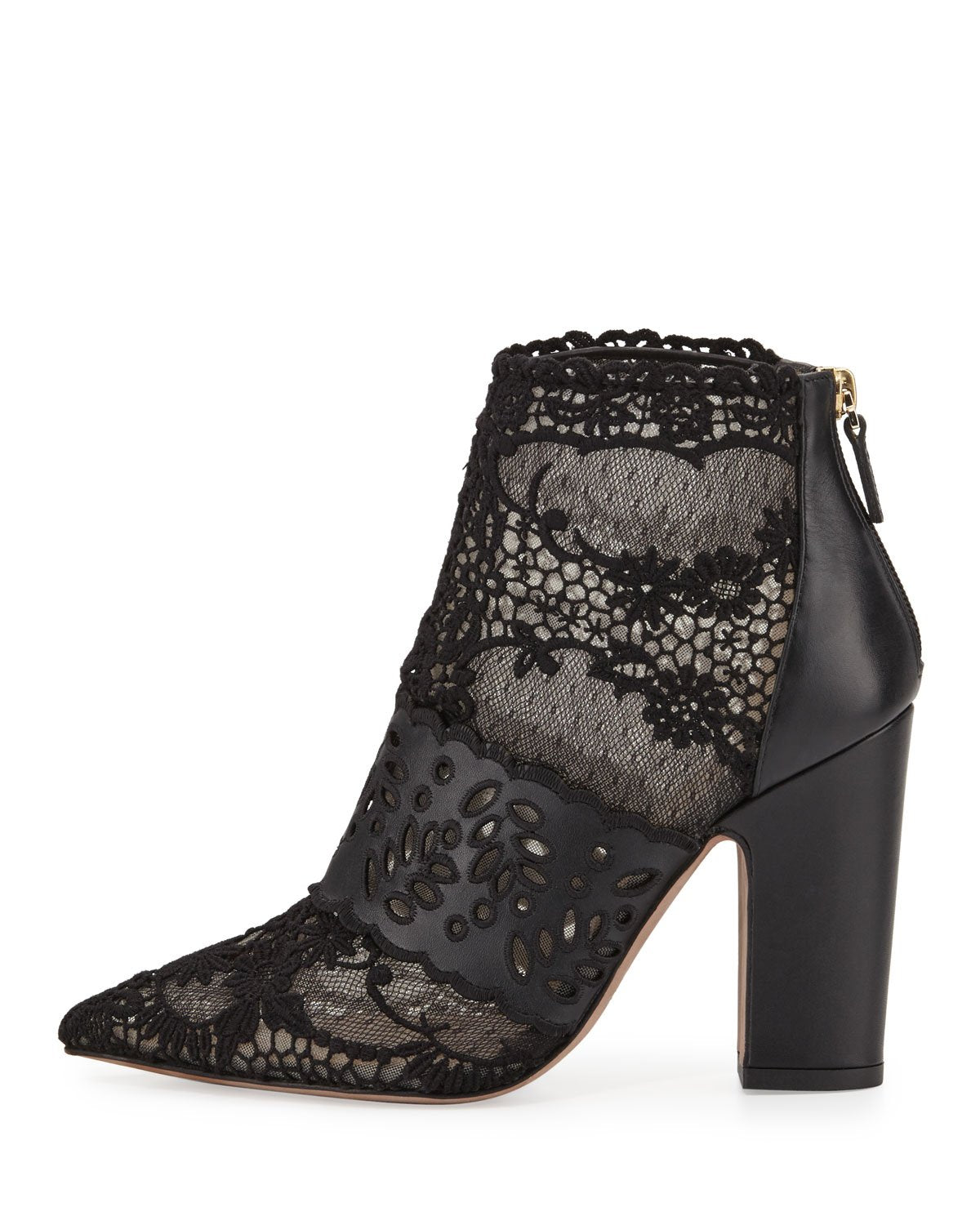 Valentino Garavani Women's Fusion Lace Pointed-Toe Booties