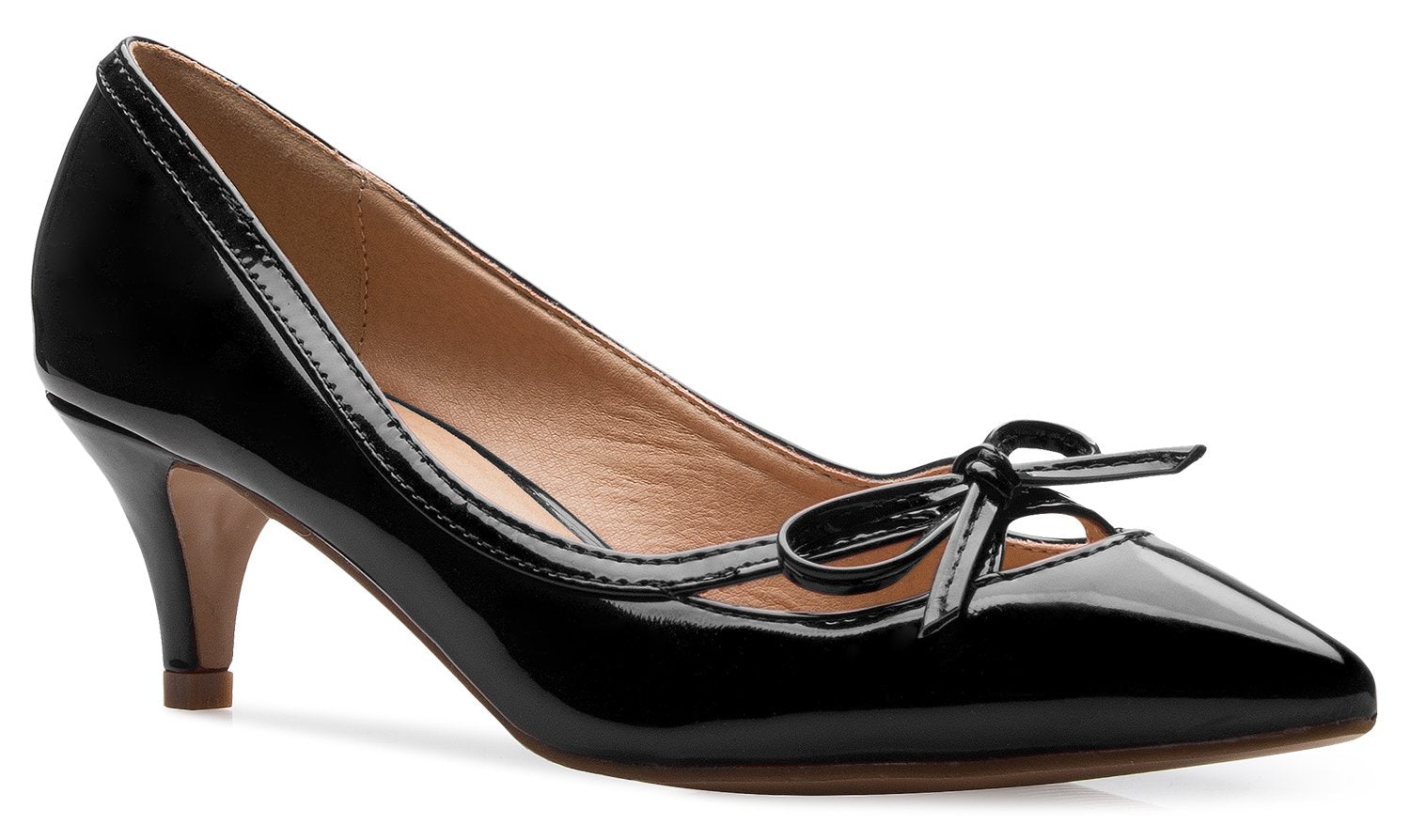 Olivia K Women's D'Orsay Bow Kitten-Heel Pumps