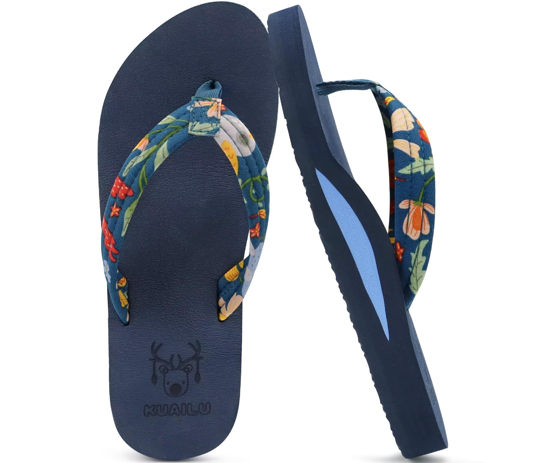 KuaiLu Women's Lightweight Arch-Support Thong Sandals