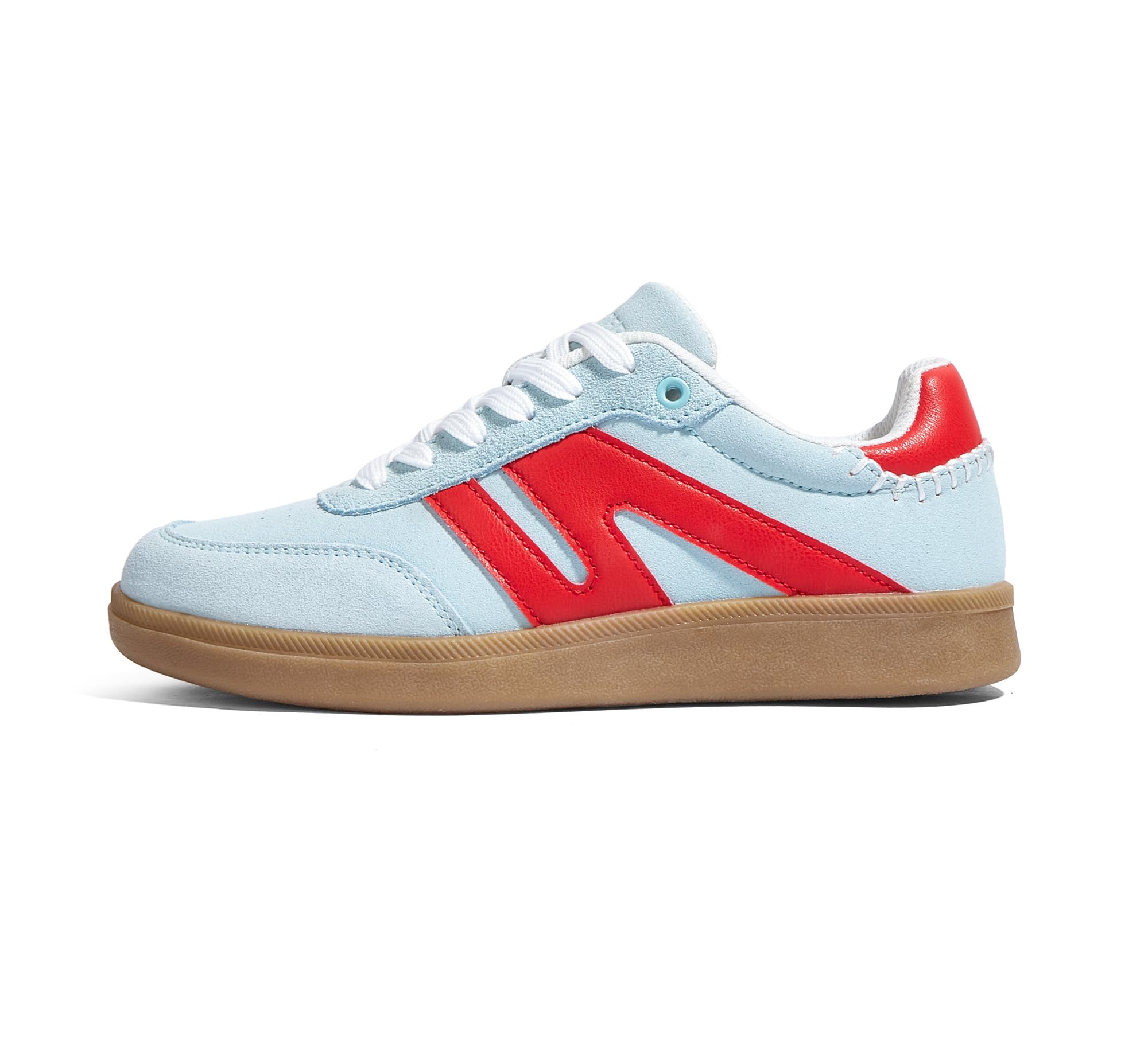 LUCKY STEP Women's Retro Leather Gum-Sole Sneakers