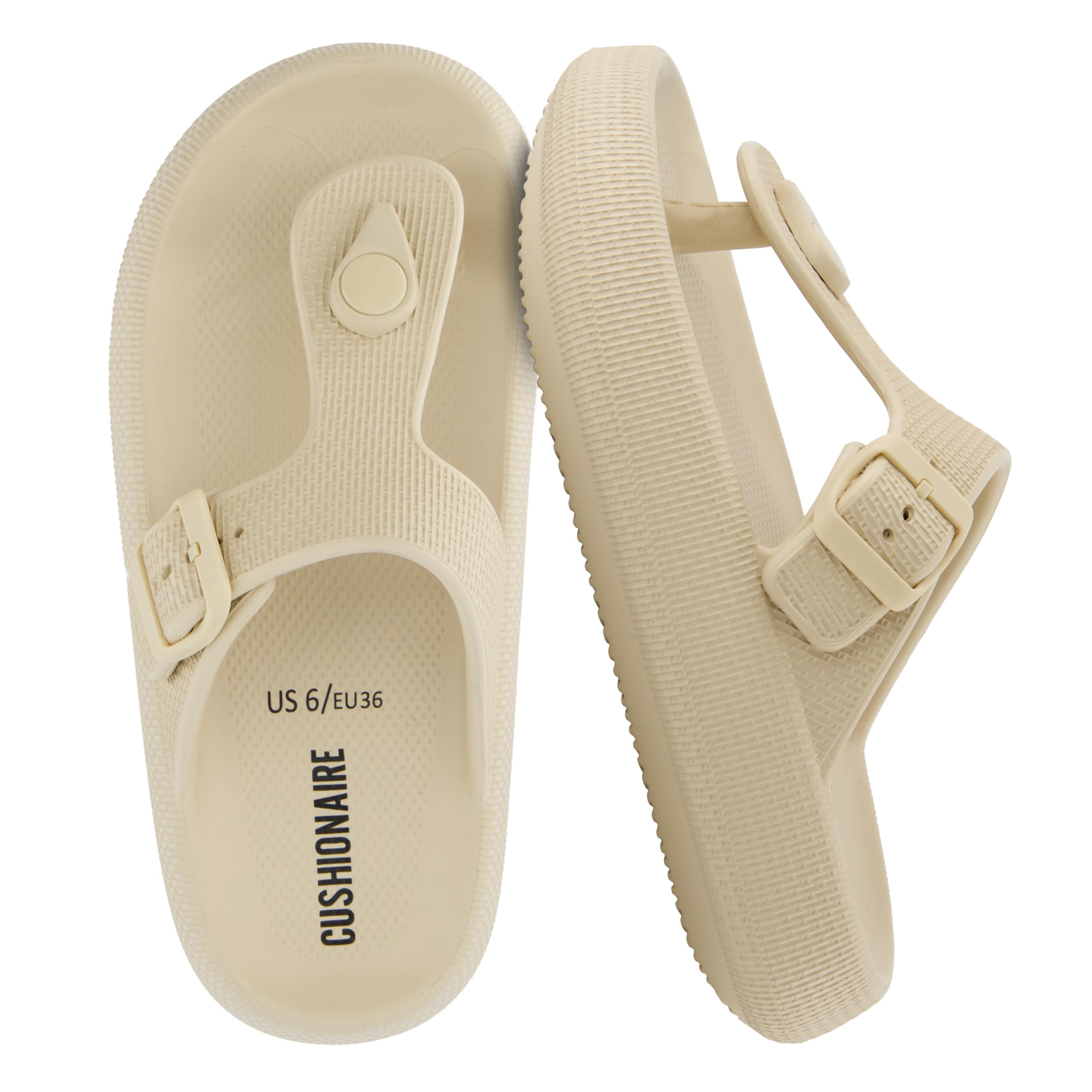 CUSHIONAIRE Women's Flo Recovery Thong Slide Sandals