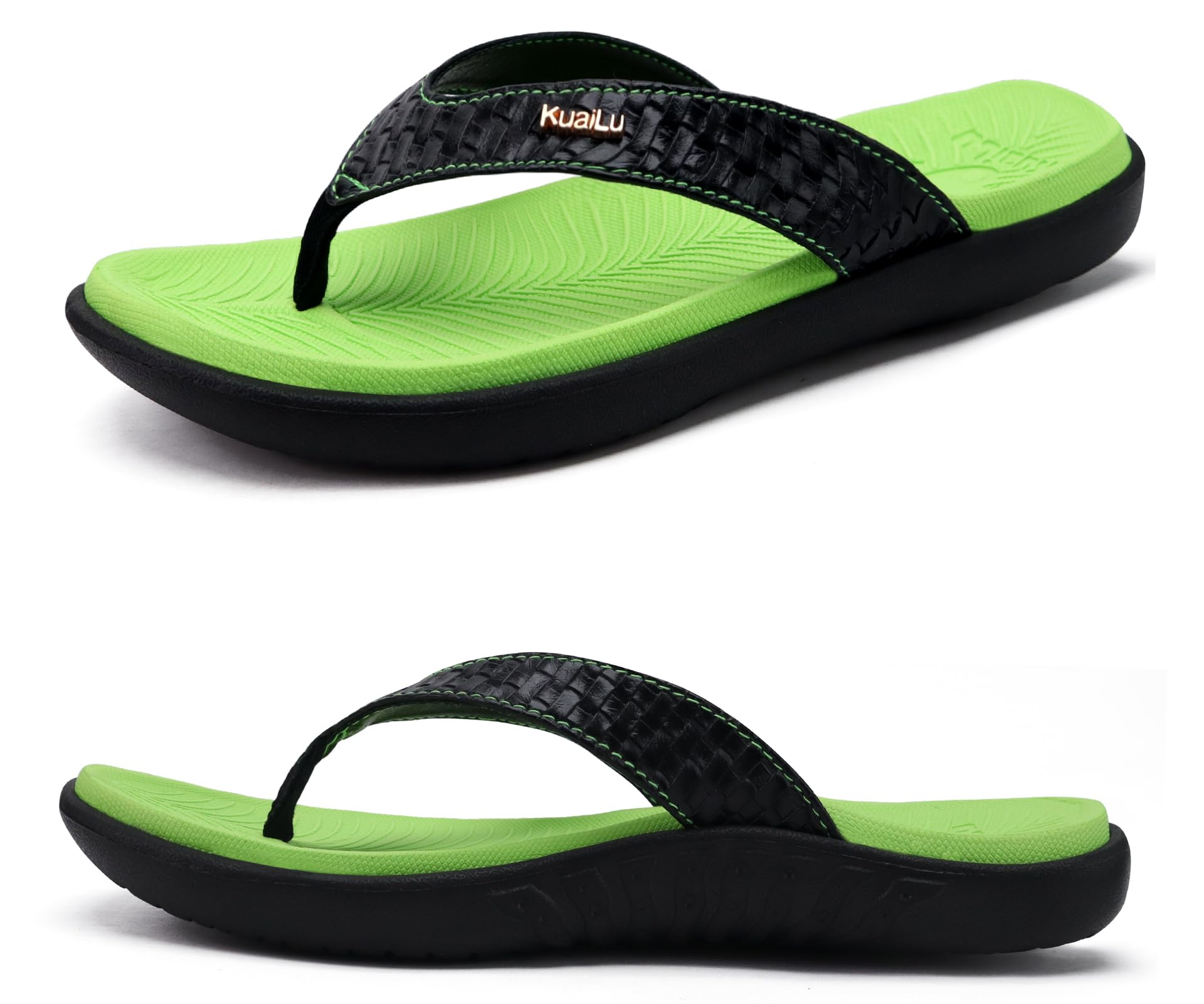 KuaiLu Womens Flip Flops Ladies Yoga Mat Comfortable Walking Thong Sandals With Plantar Fasciitis Arch Support Slip On Indoor Outdoor For Summer