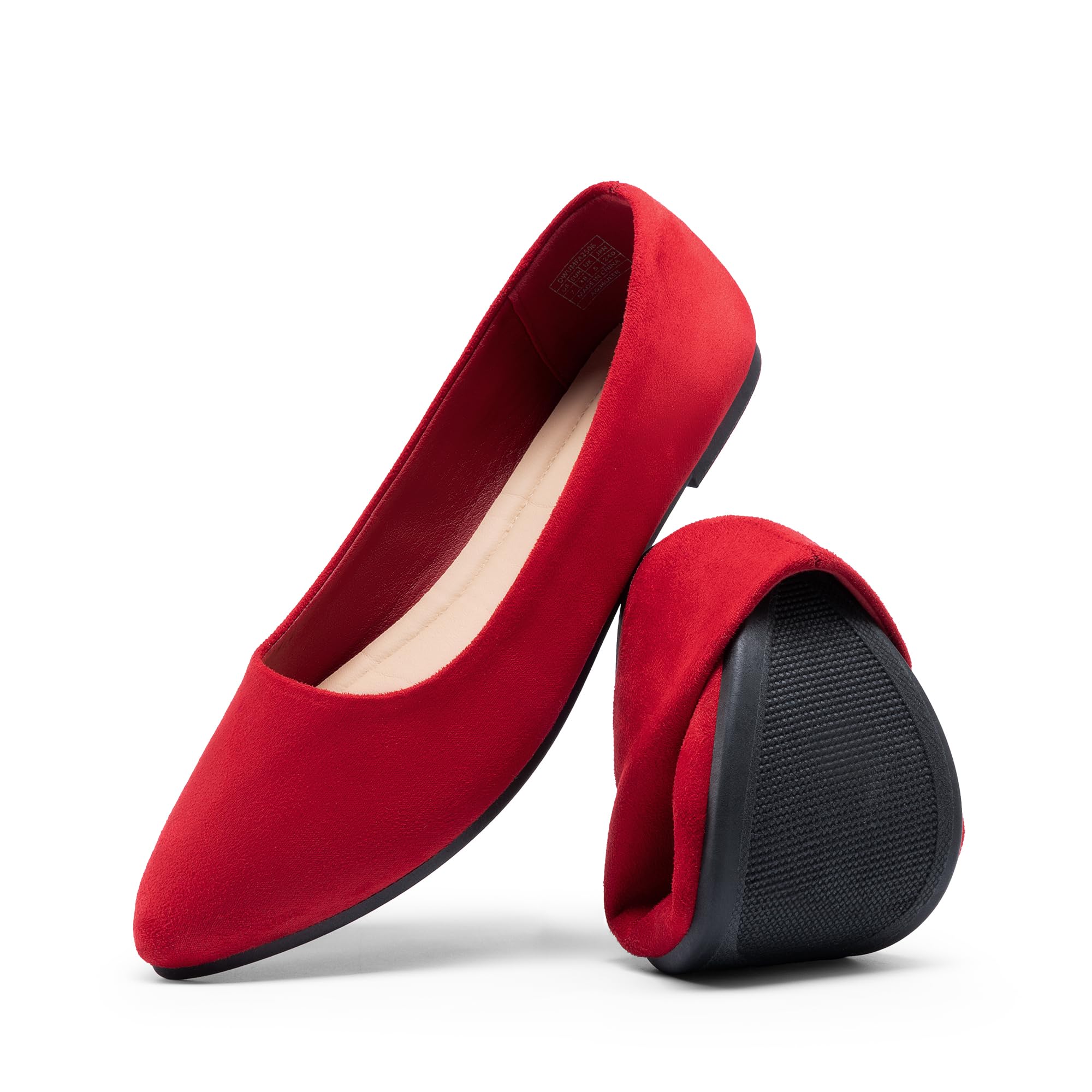 DREAM PAIRS Women's Pointed Toe Flats Comfortable Flexible Cushioned Slip On Business Work Office Casual Suede Ballet Flats Dress Shoes