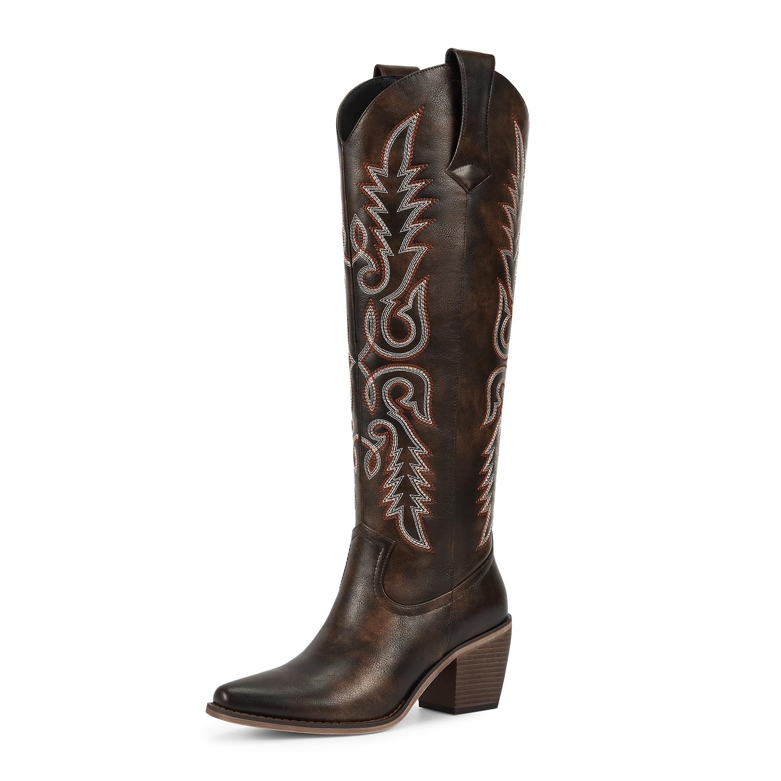 WETKISS Women's Pointed-Toe Western Cowboy Boots