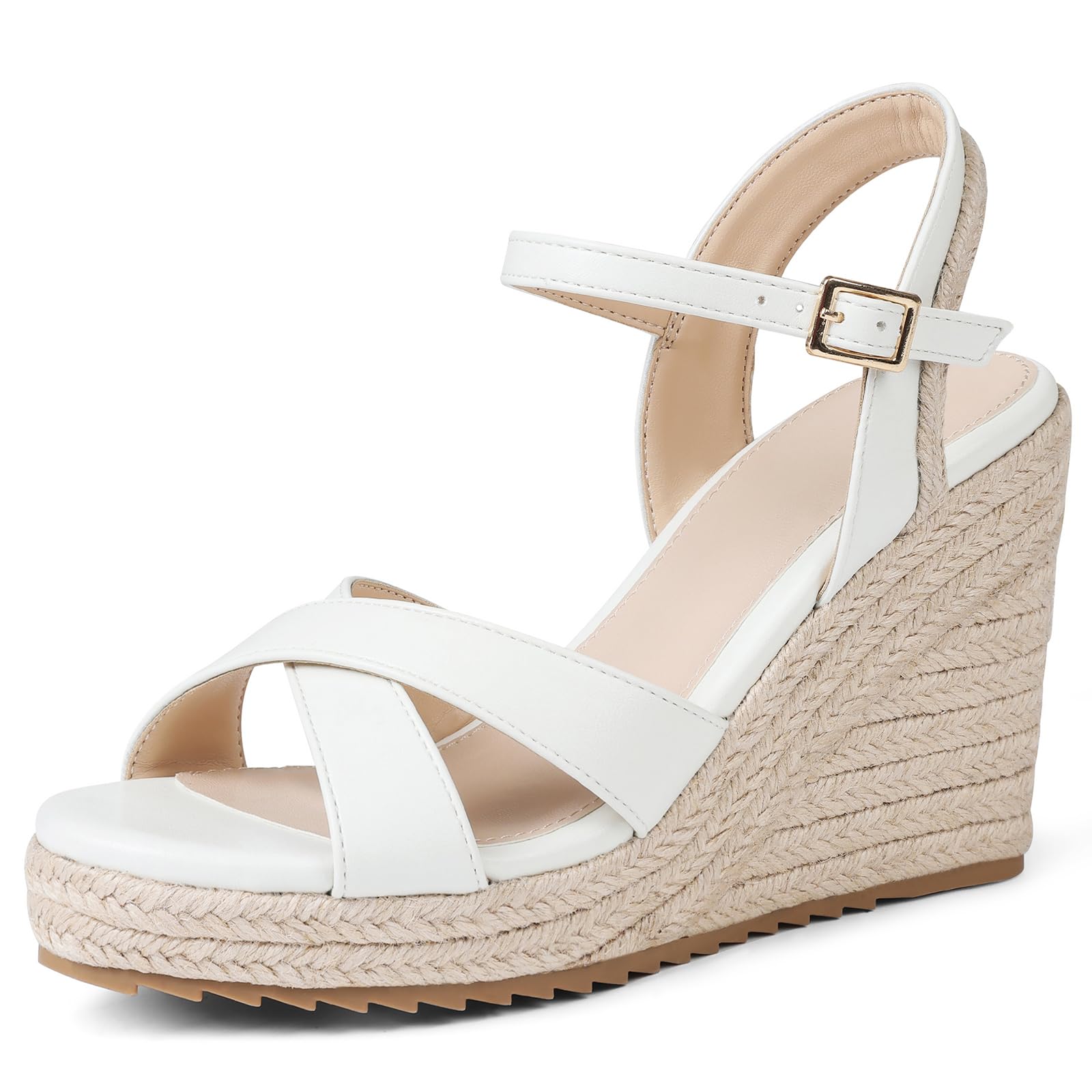 Mikarka Women's Ankle-Strap Espadrille Wedge Sandals