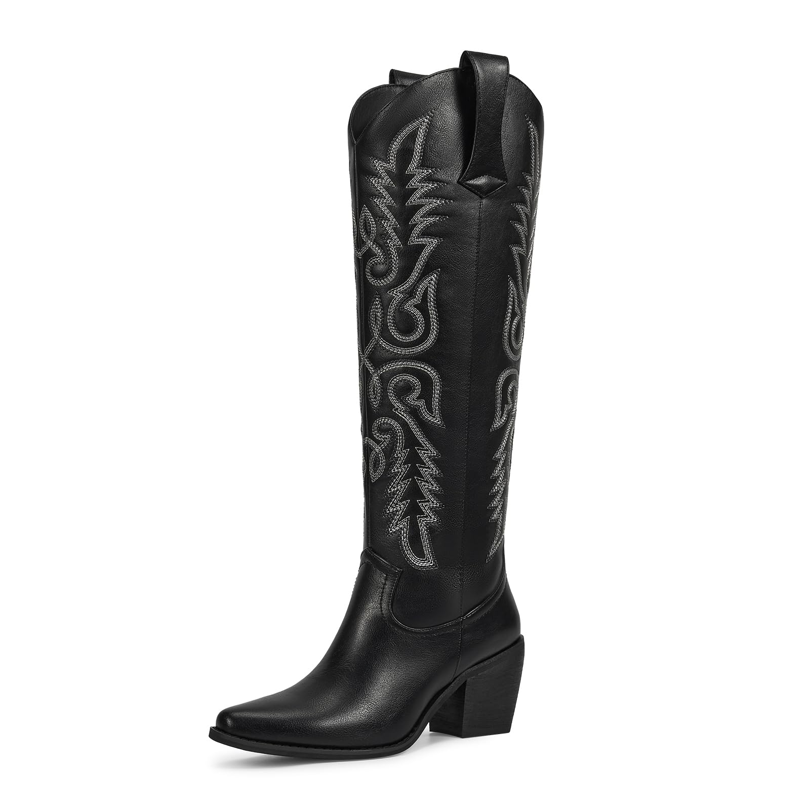 WETKISS Women's Pointed-Toe Western Cowboy Boots
