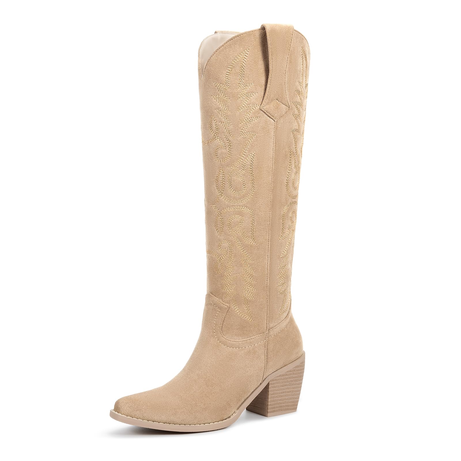 WETKISS Women's Pointed-Toe Western Cowboy Boots