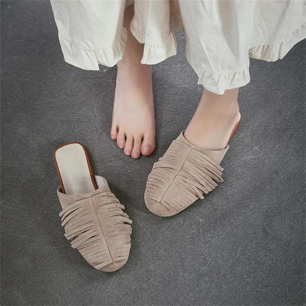 Women's Ethnic-Inspired Slip-On Flats with Retro Style