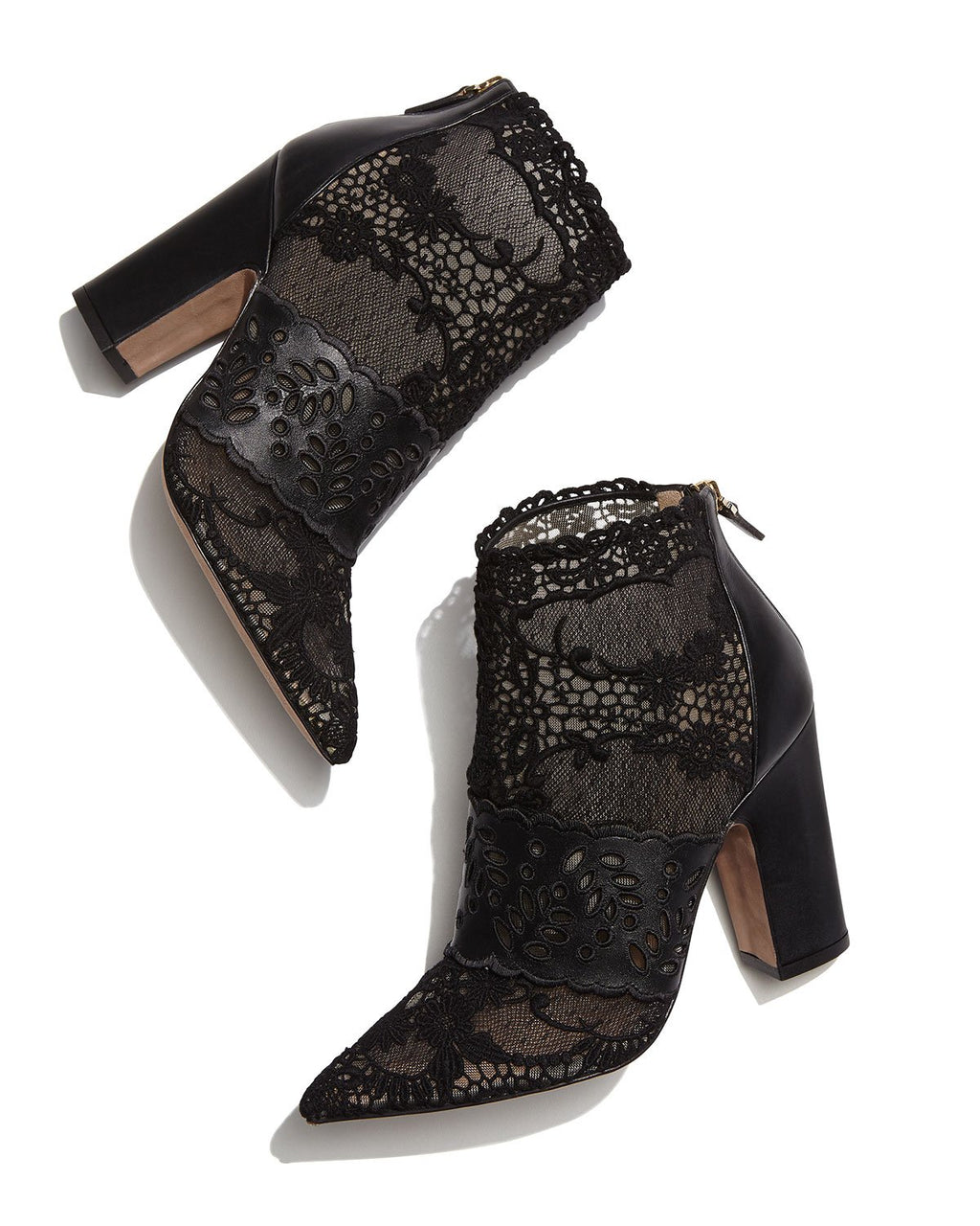 Valentino Garavani Women's Fusion Lace Pointed-Toe Booties