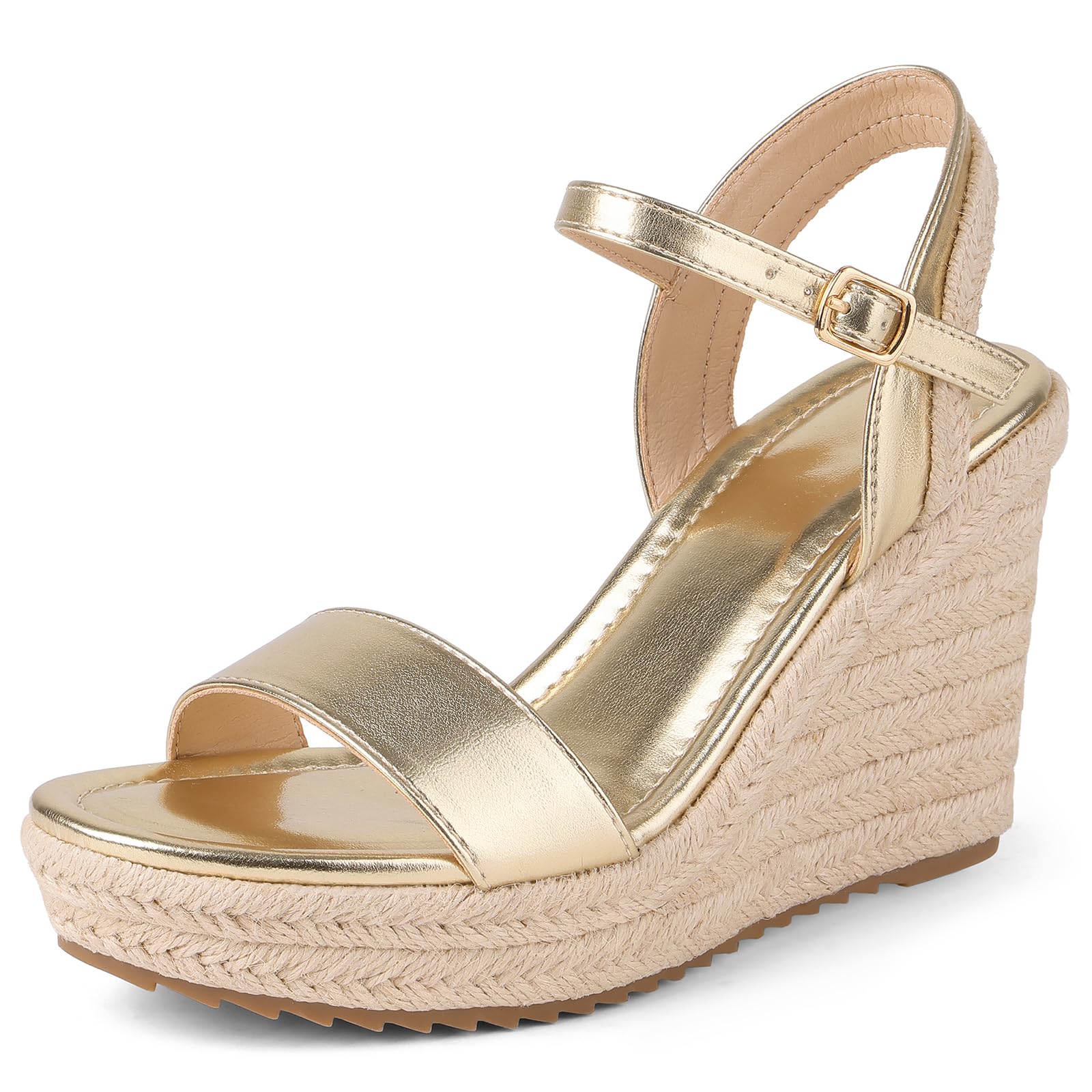 Mikarka Women's Ankle-Strap Espadrille Wedge Sandals