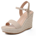 mikarka Women's Espadrille Wedge Sandals: Ankle Strap Platform Open Toe Wedges - Stylish High Heel Dressy Summer Wedges for Women, Inspired by Espadrilles
