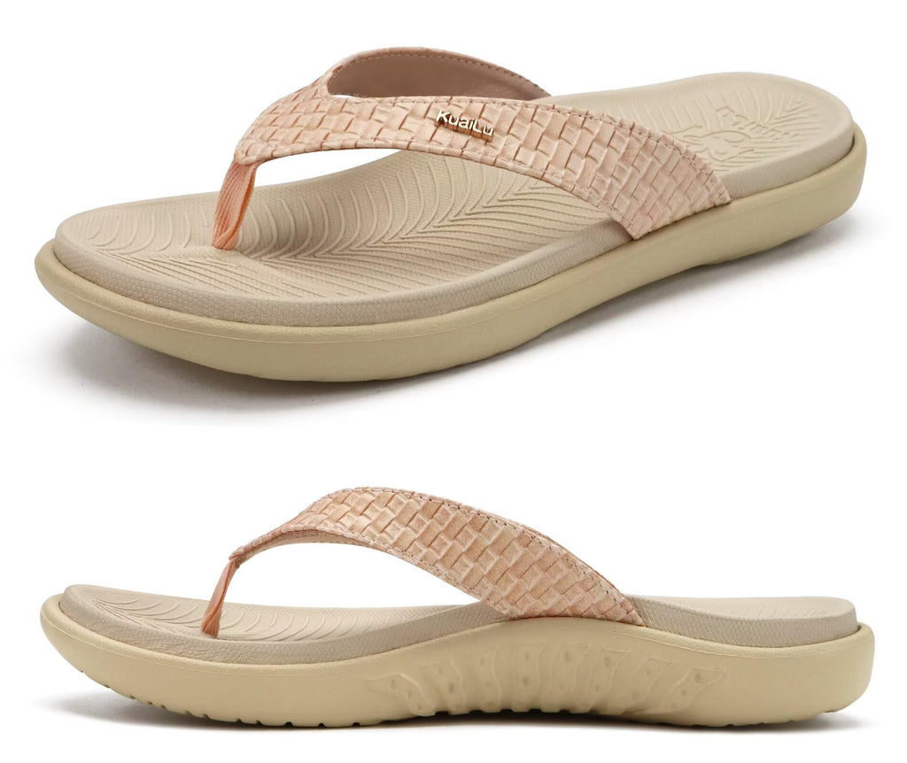 KuaiLu Womens Flip Flops Ladies Yoga Mat Comfortable Walking Thong Sandals With Plantar Fasciitis Arch Support Slip On Indoor Outdoor For Summer