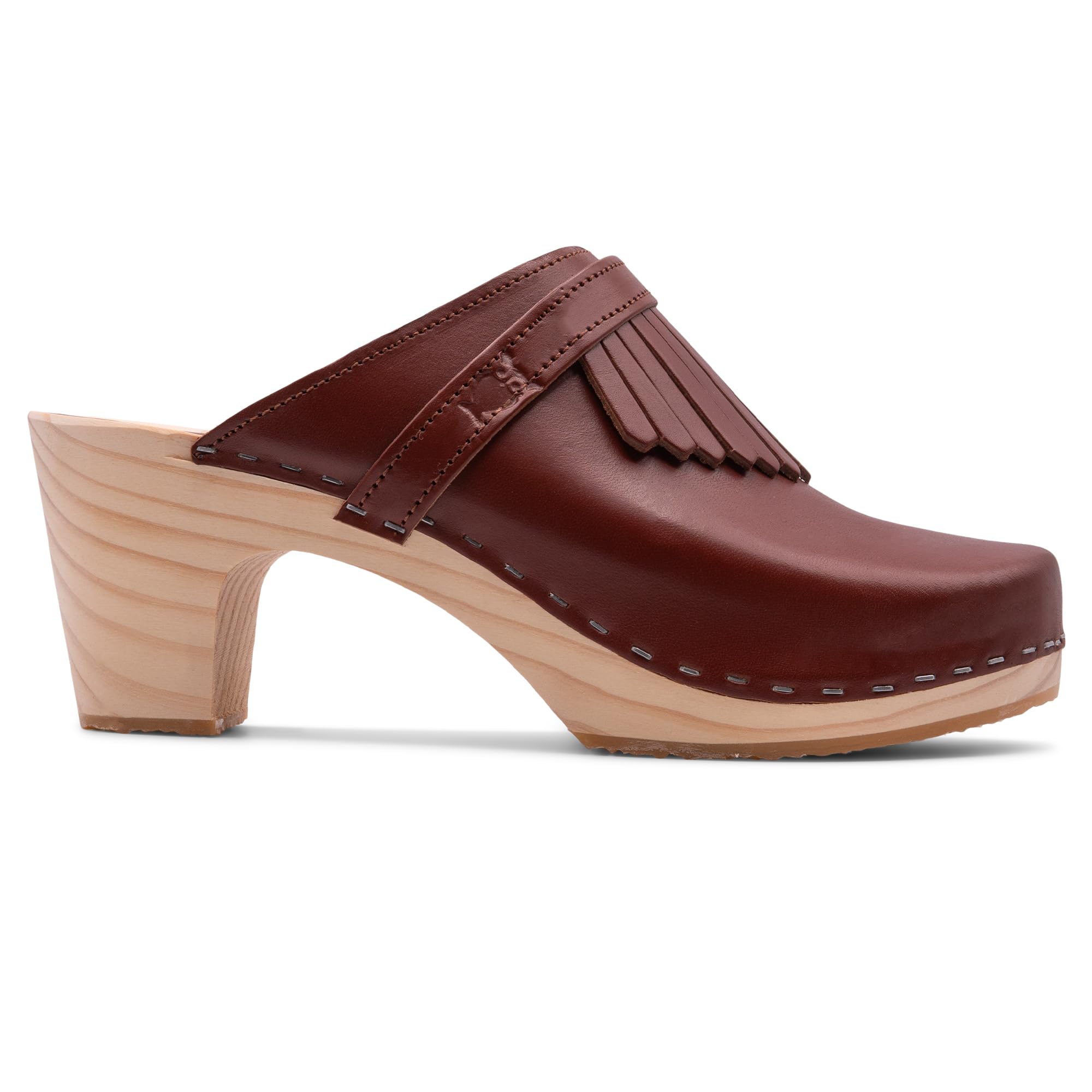 Sandgrens Women's Handmade Swedish High-Rise Mule Clogs