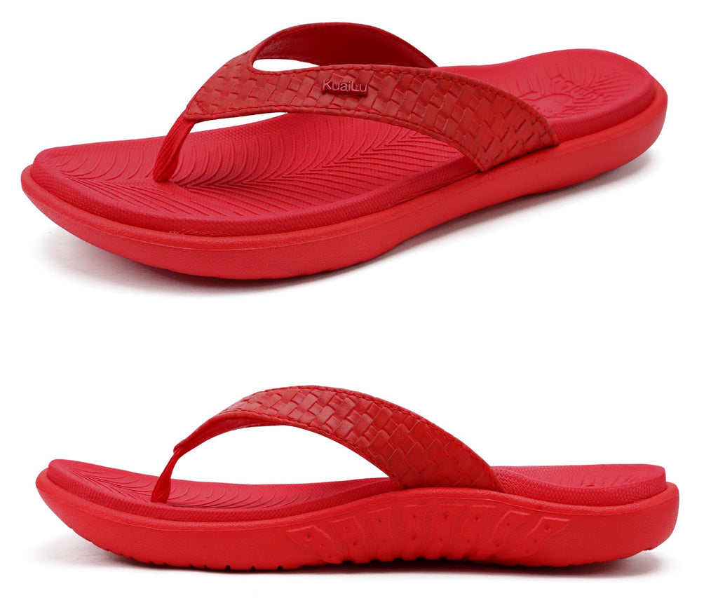 KuaiLu Womens Flip Flops Ladies Yoga Mat Comfortable Walking Thong Sandals With Plantar Fasciitis Arch Support Slip On Indoor Outdoor For Summer