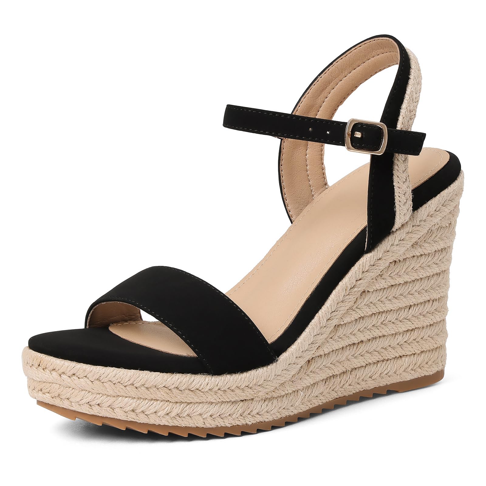 Mikarka Women's Ankle-Strap Espadrille Wedge Sandals