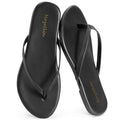mazeskin Women's Memory Foam Comfortable Flat Thong Sandals Dressy Summer Beach Leather Slide Flip Flops